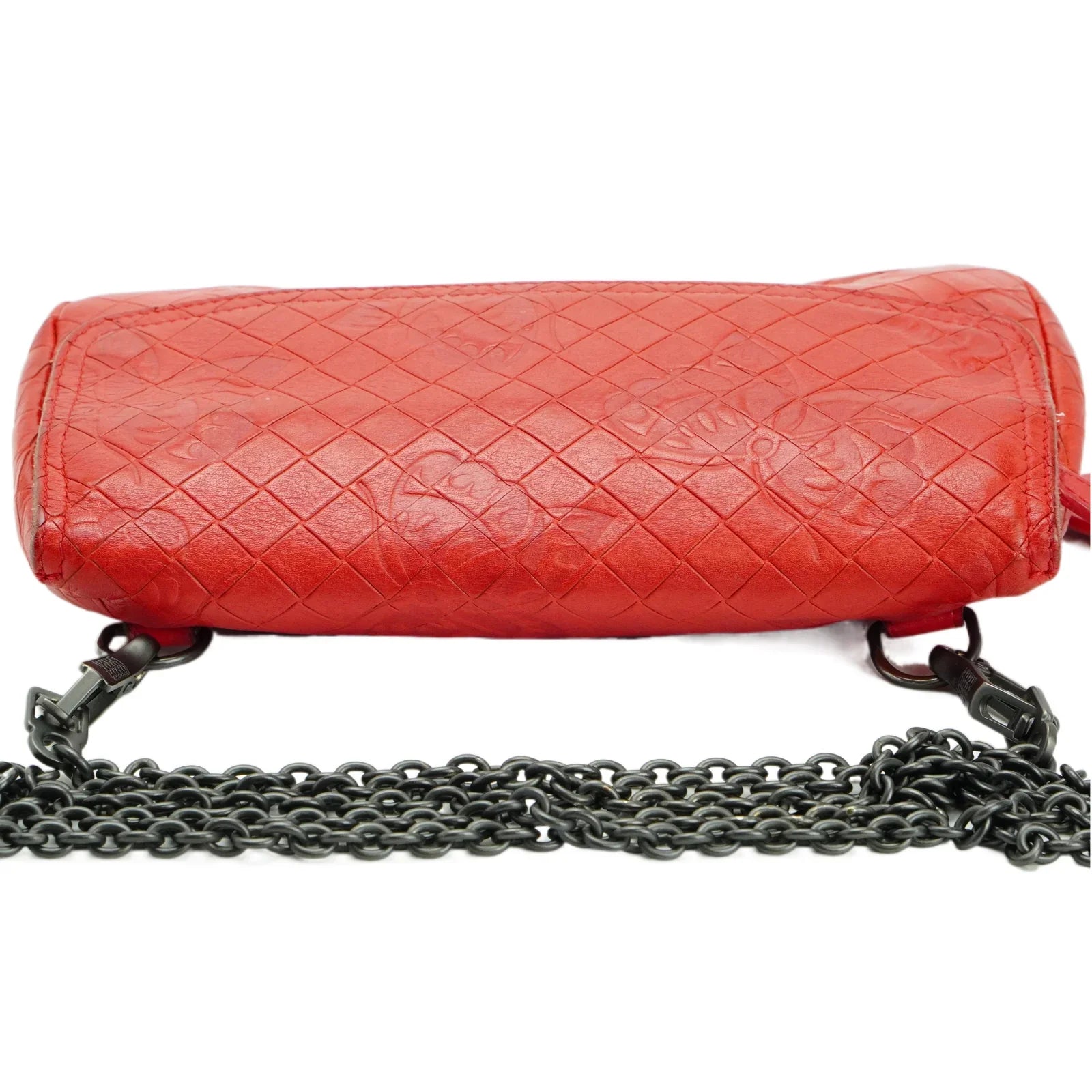 Bottega Veneta Olimpia mini Crossbody Leather Bag Red - Lost Designer