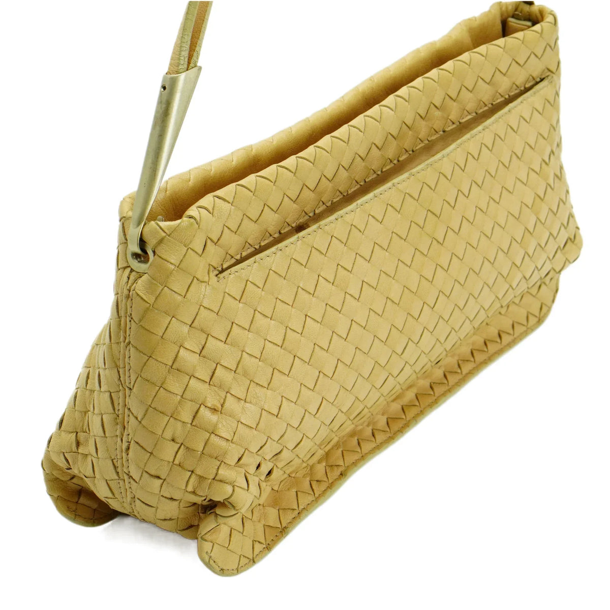 Bottega Veneta Intrecciato Leather Shoulder Bag Beige - Lost Designer