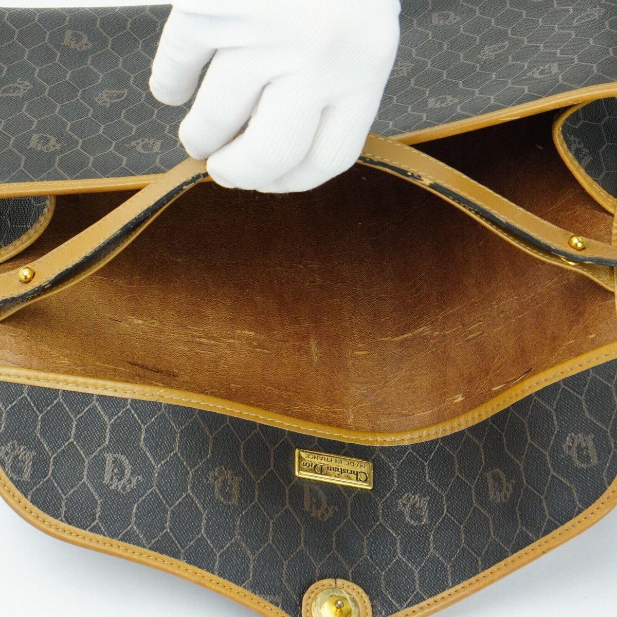 Christian Dior Crossbody x Clutch Bag Honeycomb - Lost Designer