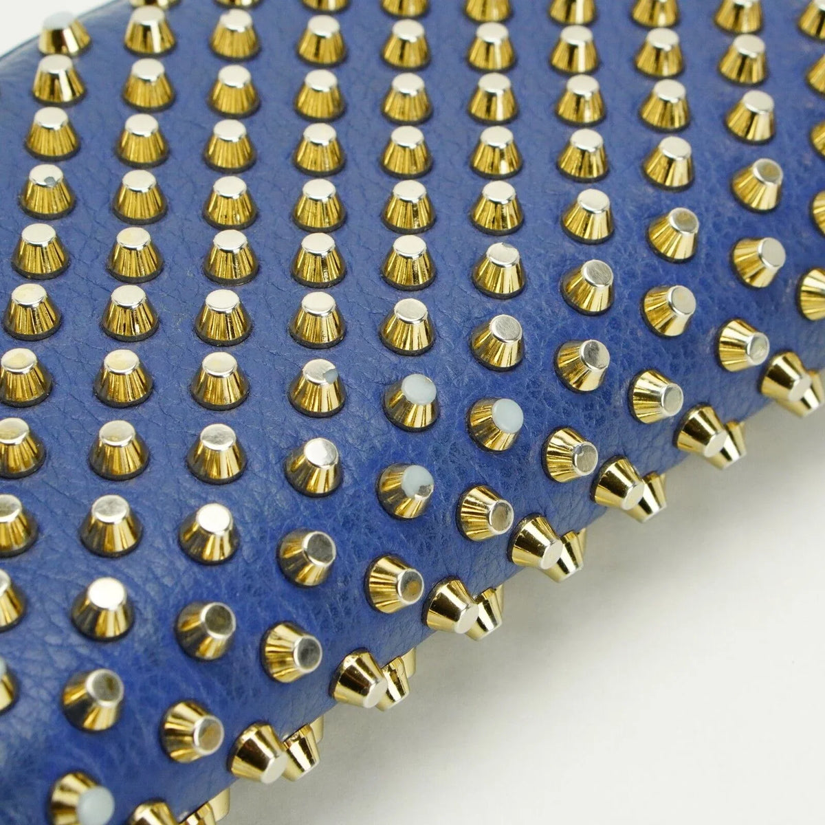 Christian Louboutin Panettone Spike Long Wallet Blue - Lost Designer
