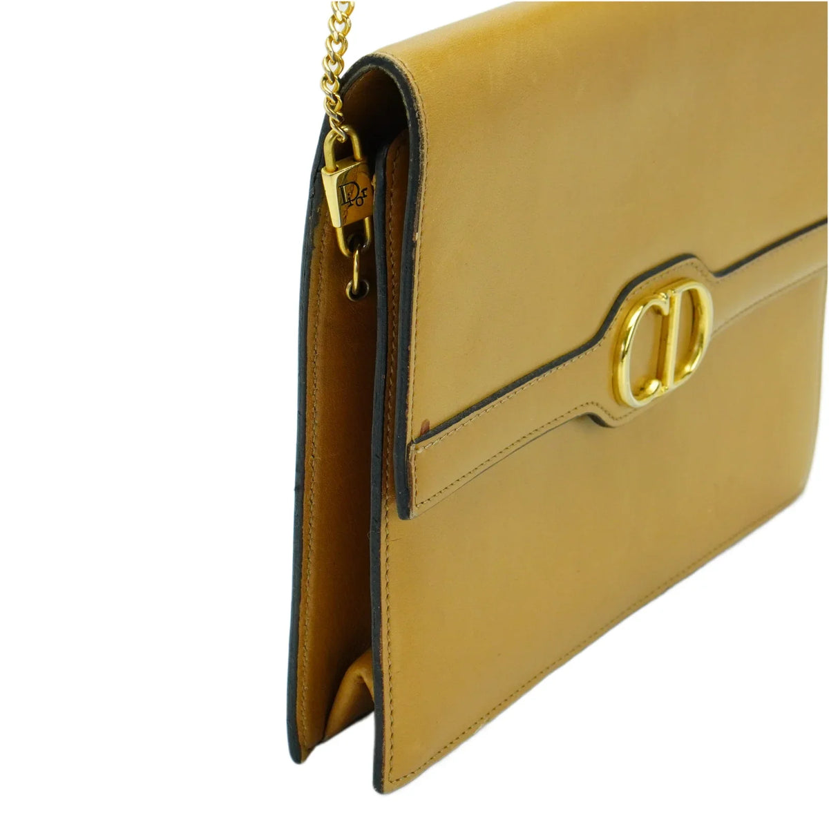 Christian Dior Leather Chain Box Bag Beige - Lost Designer