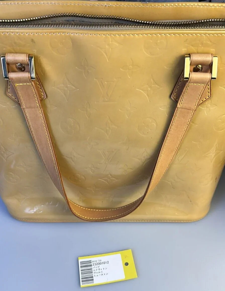 Louis Vuitton Vernis Houston Tote Bag Yellow - Lost Designer