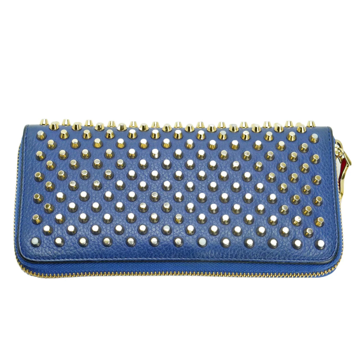 Christian Louboutin Panettone Spike Long Wallet Blue - Lost Designer