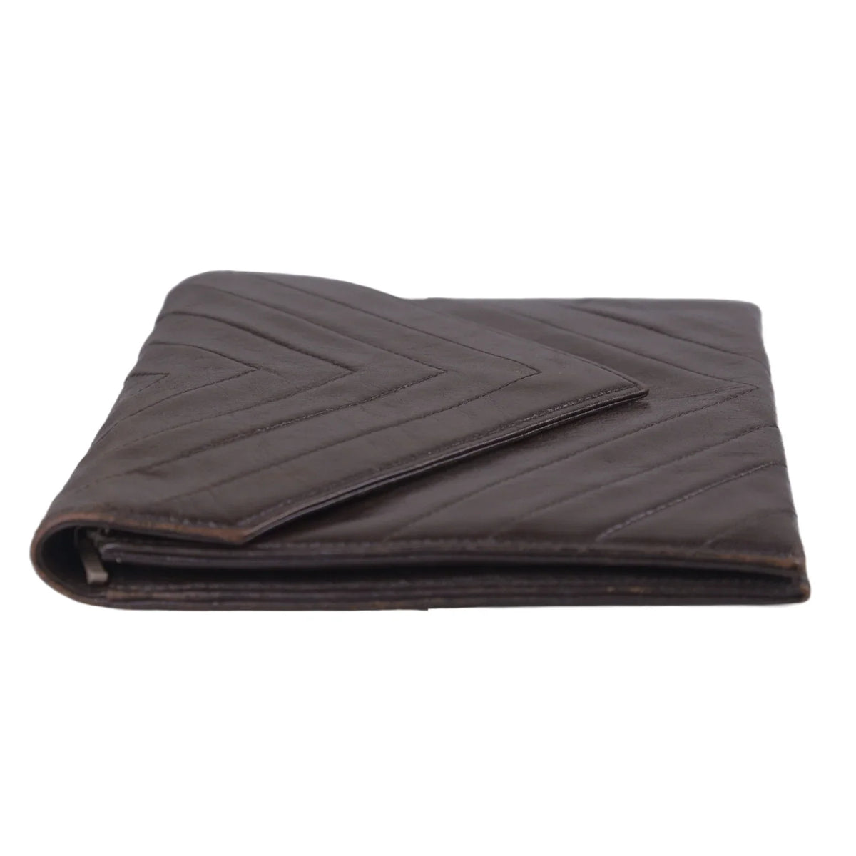 Saint Laurent Leather Clutch Bag Brown - Lost Designer