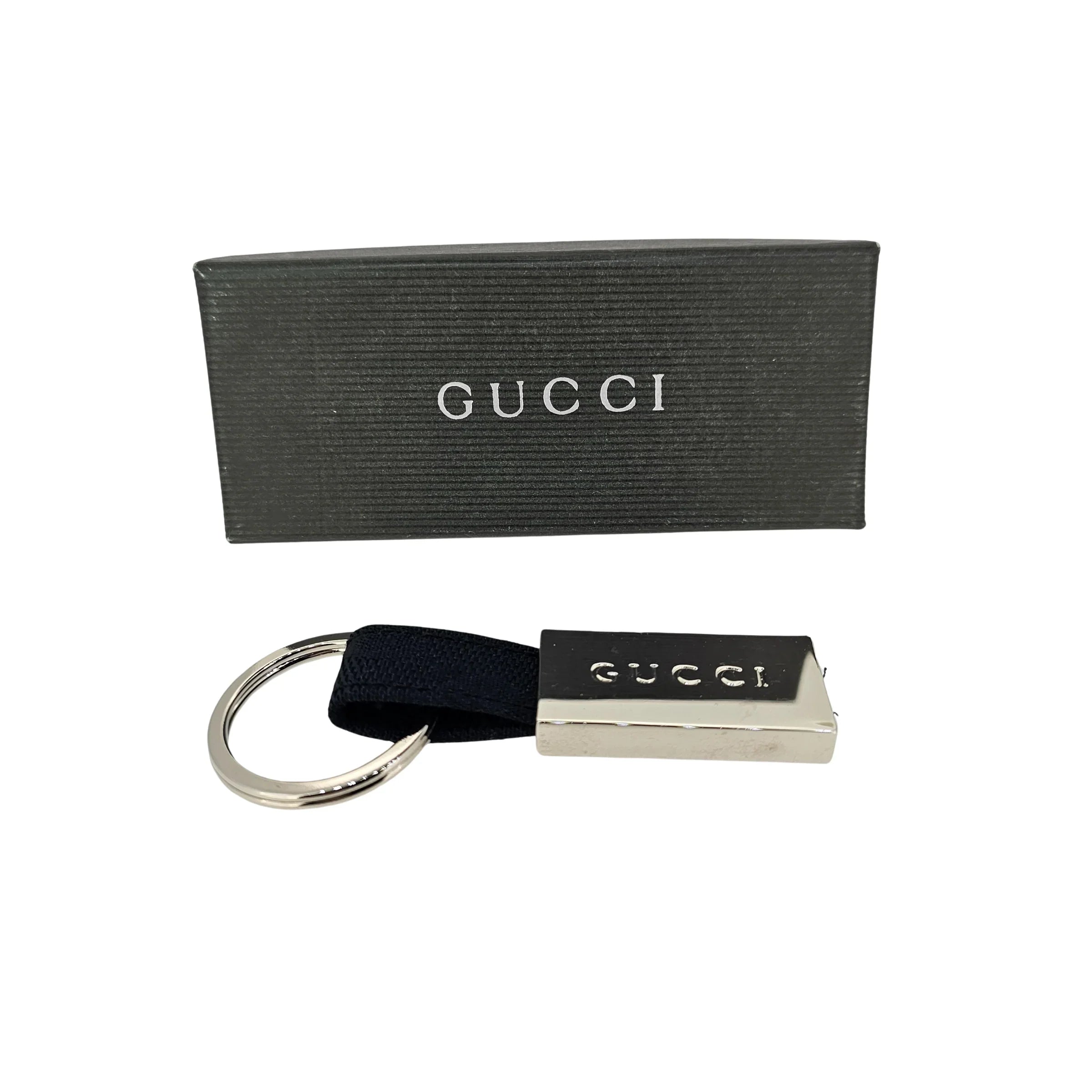 Gucci Metal & Canvas Keychain - Lost Designer