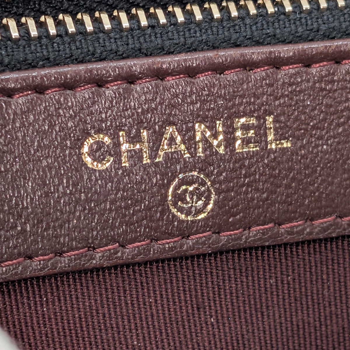 Chanel CC Double Zip Wallet on Chain Lambskin Black