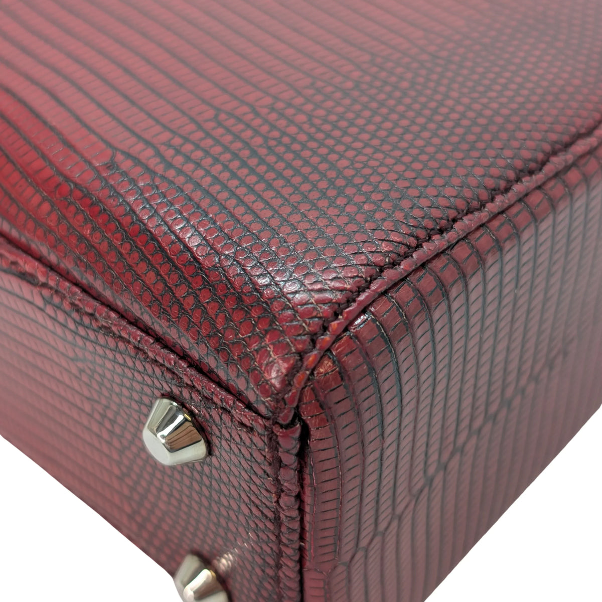 Christian Dior Mini Lady Dior Lizard Burgundy - Lost Designer
