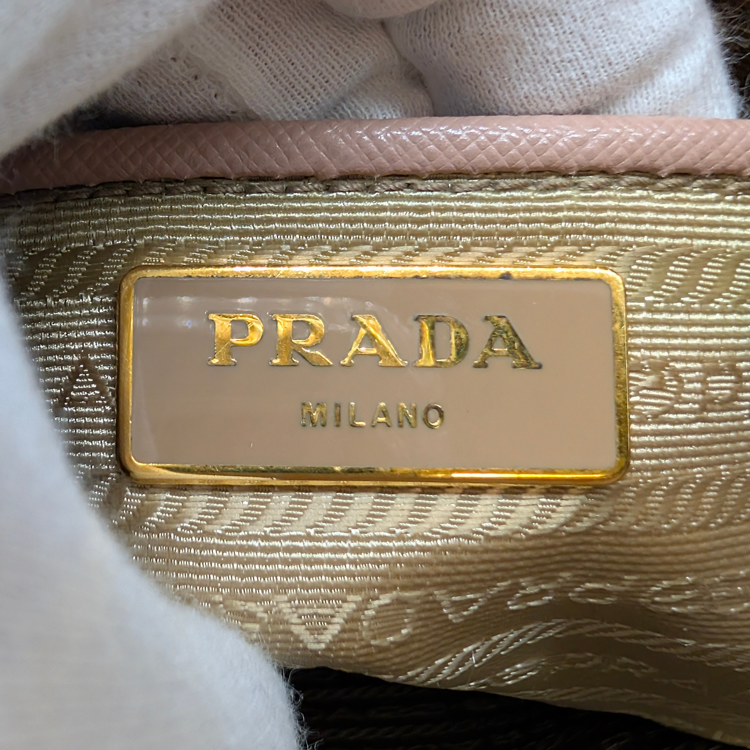 Prada Saffiano Galleria Leather Handbag Nude Pink