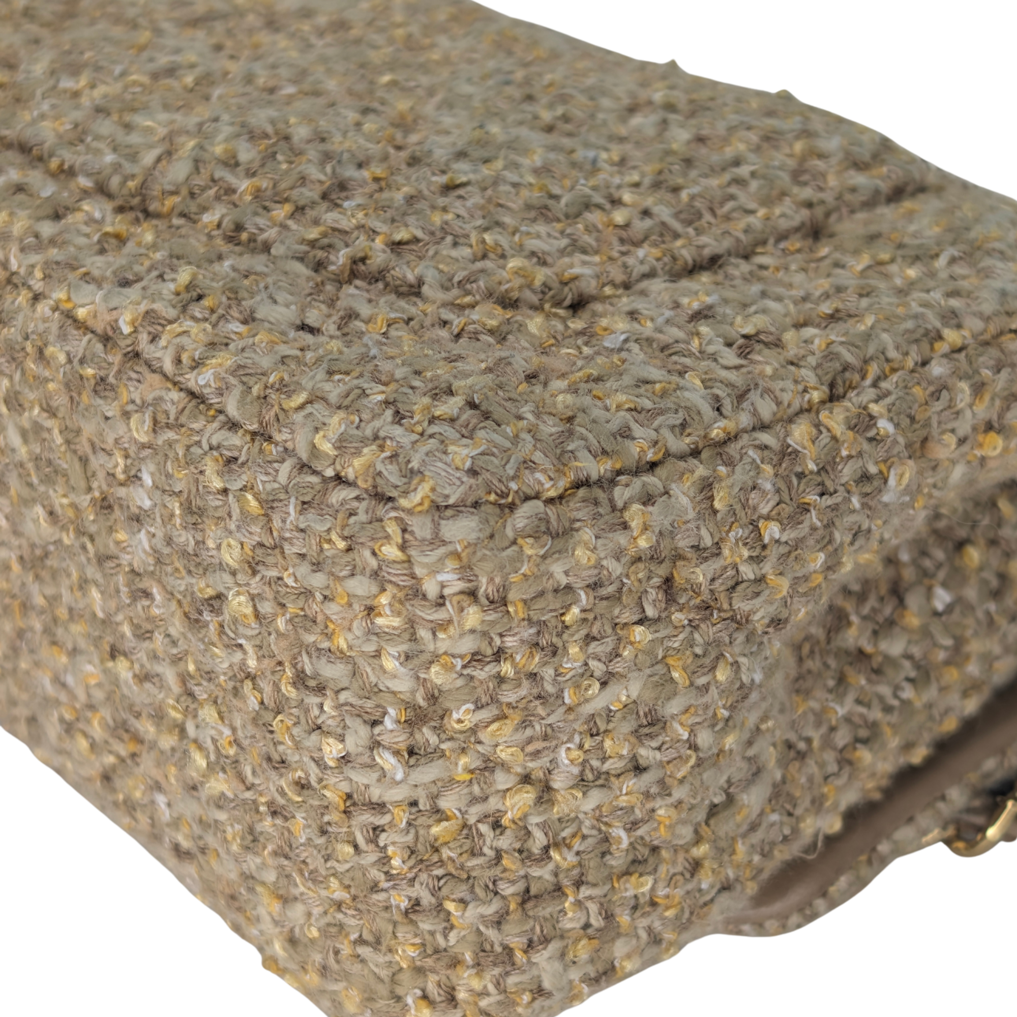 Chanel Mini Classic Tweed Handbag Beige