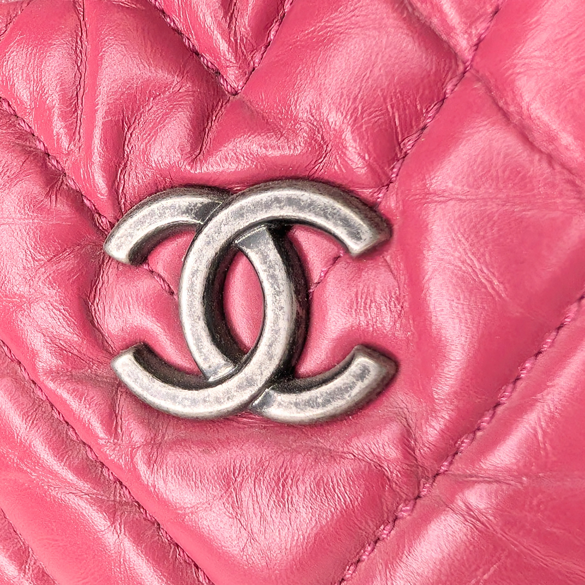 Chanel Gabrielle Small Chevron Backpack Pink