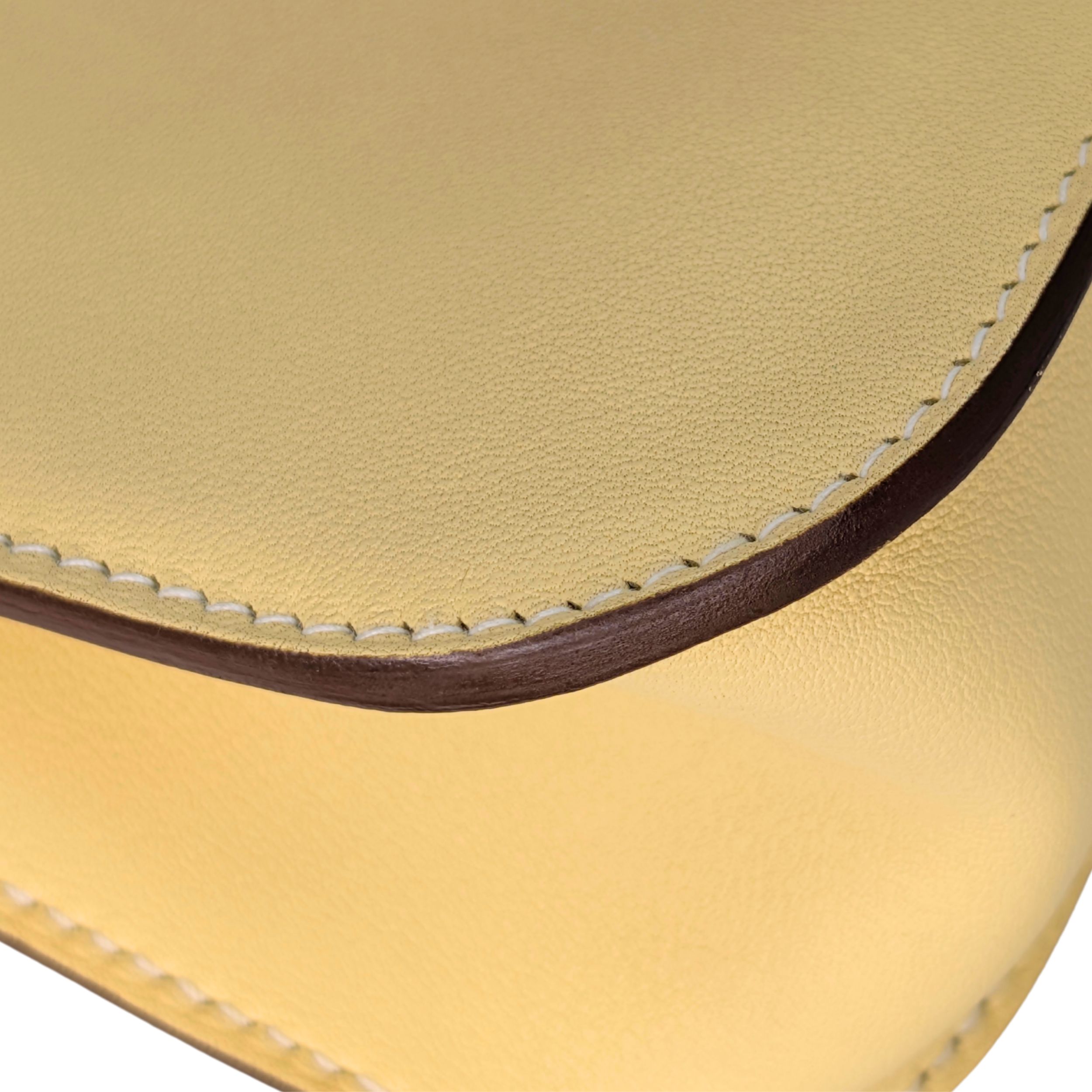 Hermes Mini Halzan 22 Swift Jaune Poussin SHW ختم X