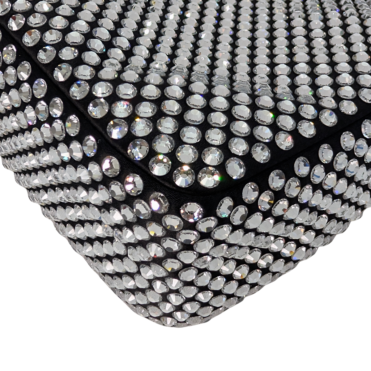 Black Prada Re-Edition Mini Satin Crystals Shoulder Bag