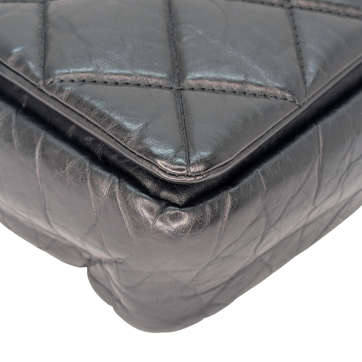 Chanel Pondicherry Flap Medium Handbag Leather Black