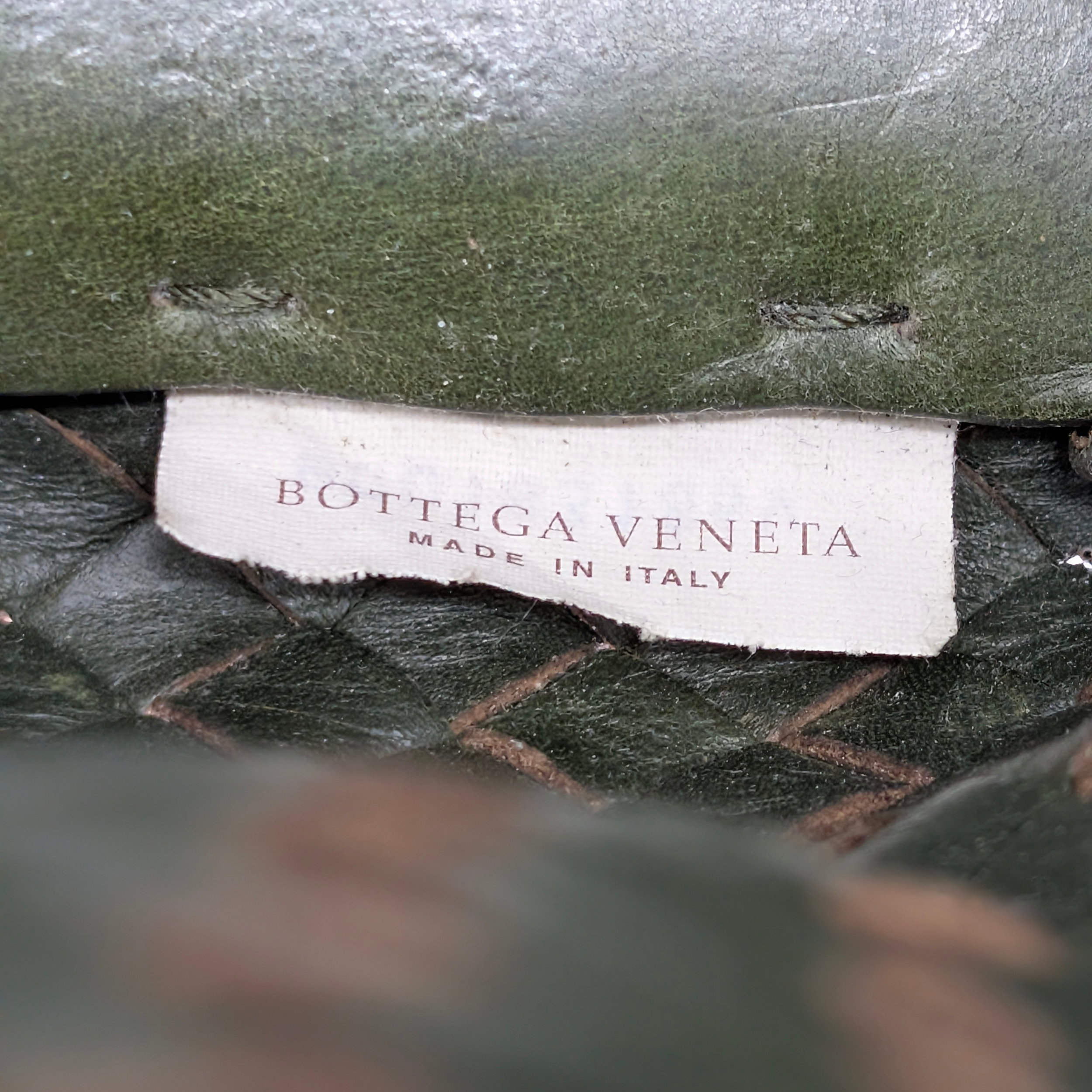 Bottega Veneta Intrecciato Leather Large Cabat Tote Bag Dark Olive Green