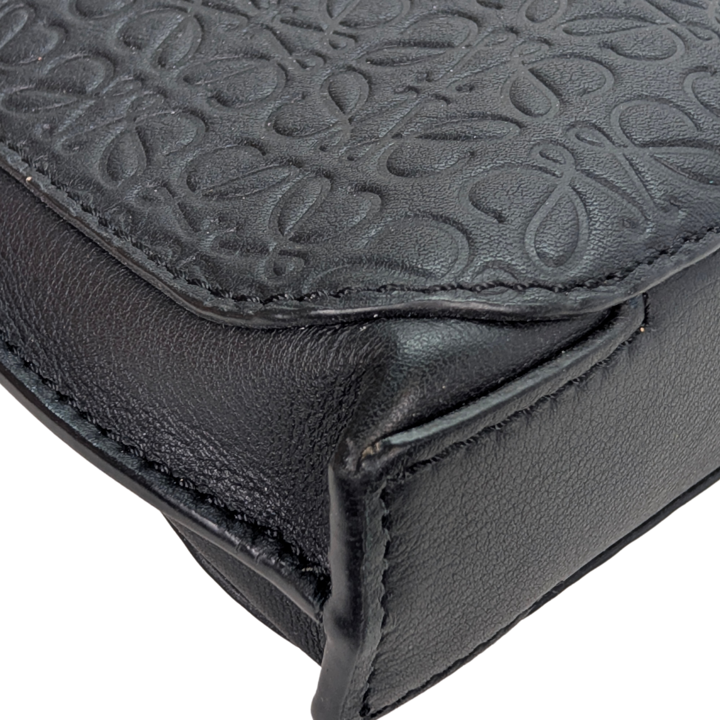 Loewe Anagram Embossed Document Laptop Pouch Black
