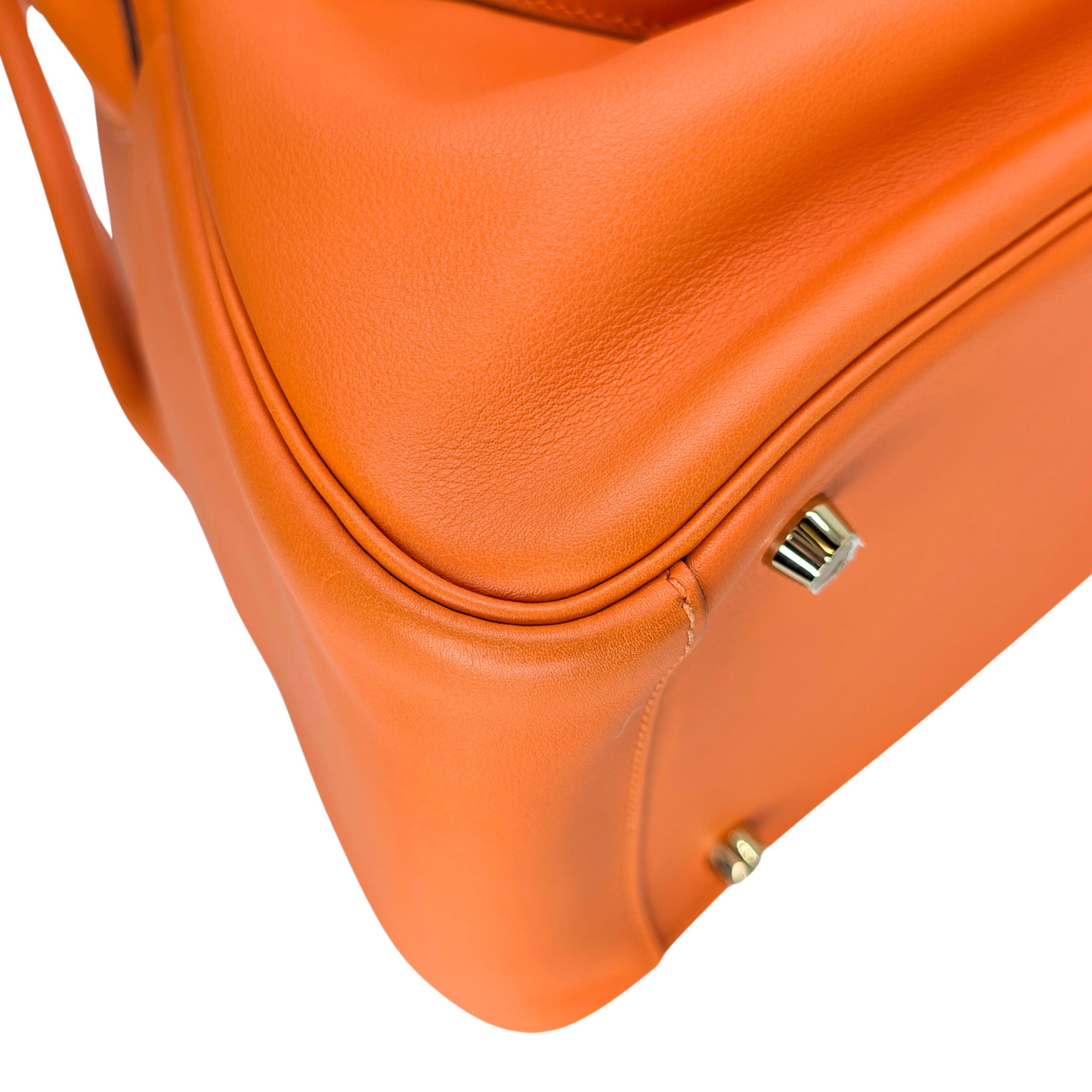 Hermes Lindy 30 جلد سويفت برتقالي أجهزة ذهبية X ختم