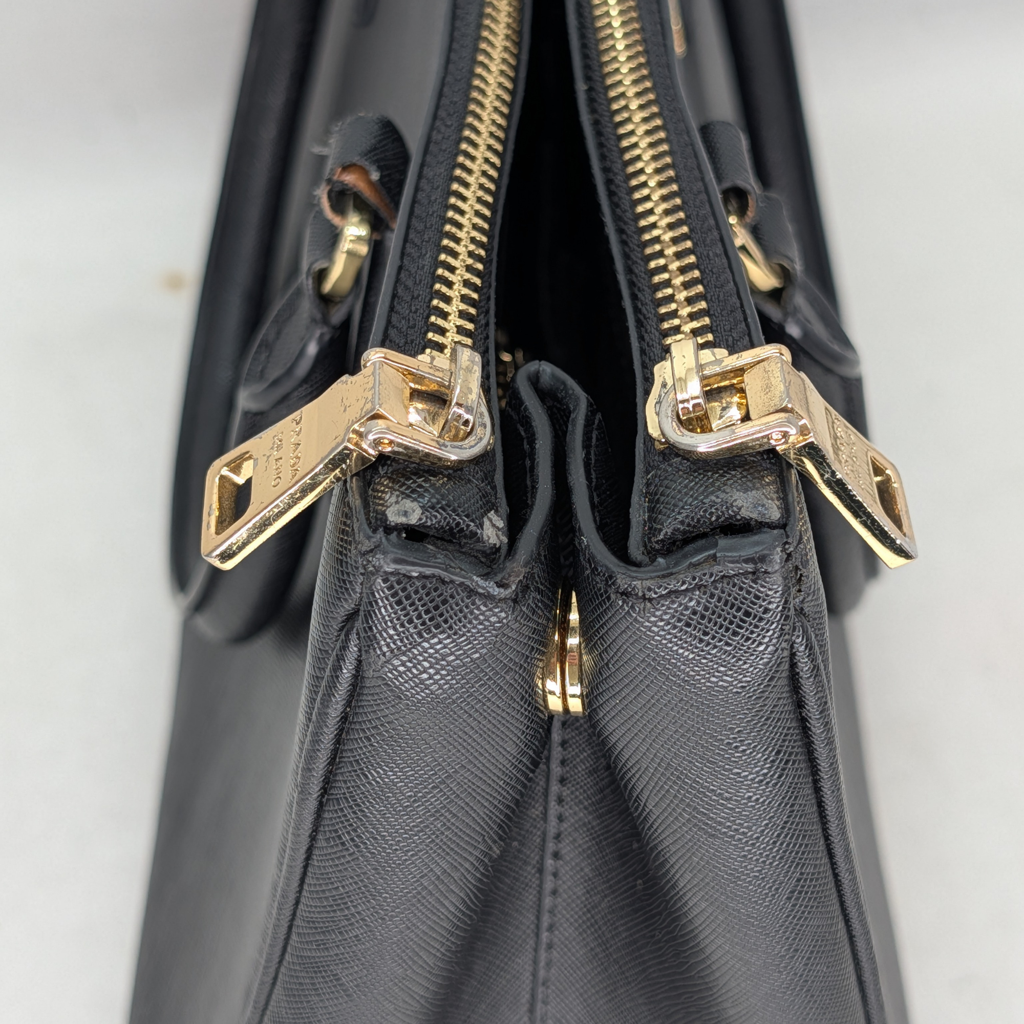 Prada Saffiano Galleria Double Zip Black