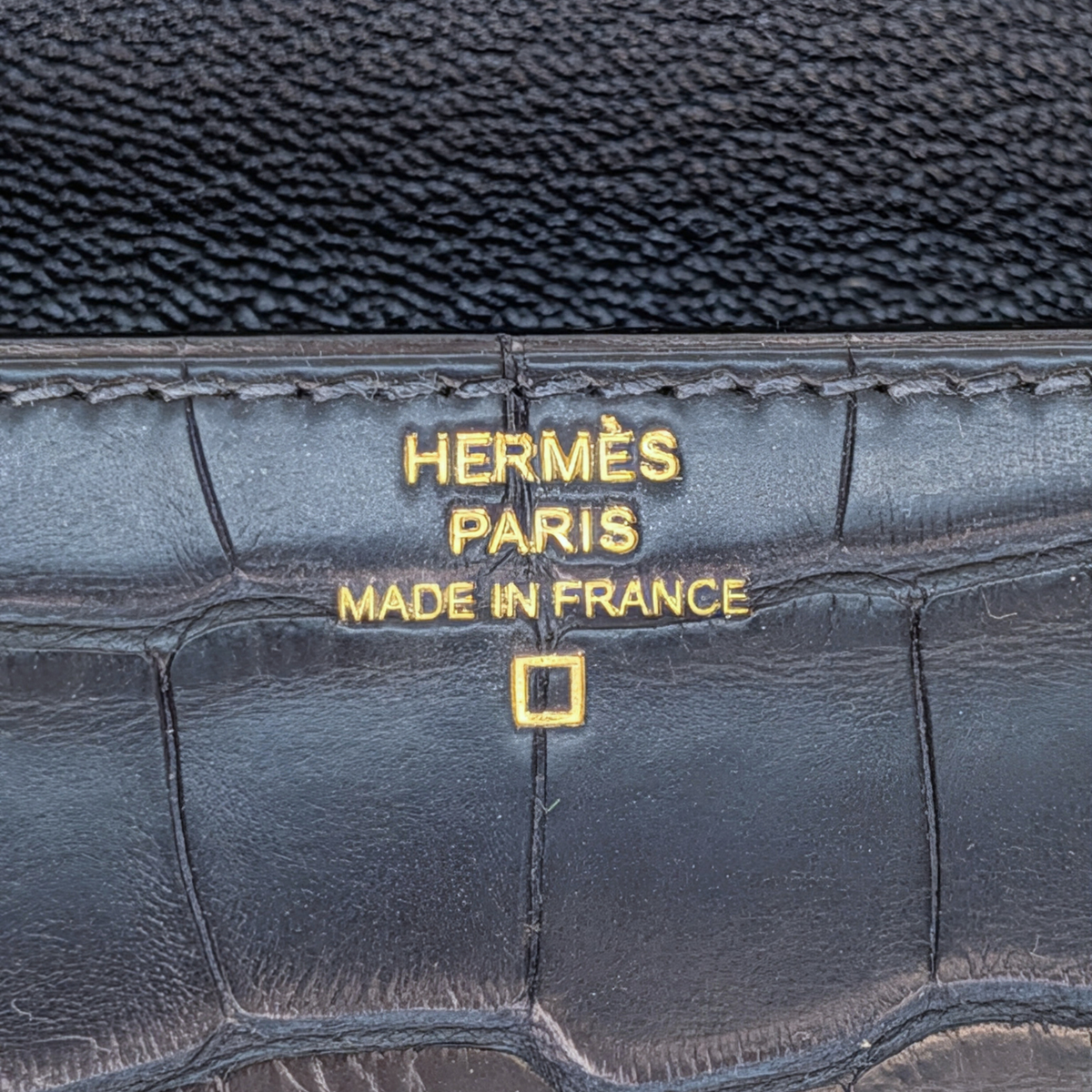 Hermes Cinhetic To Go Alligator Bleu Marine GHW Stamp Z