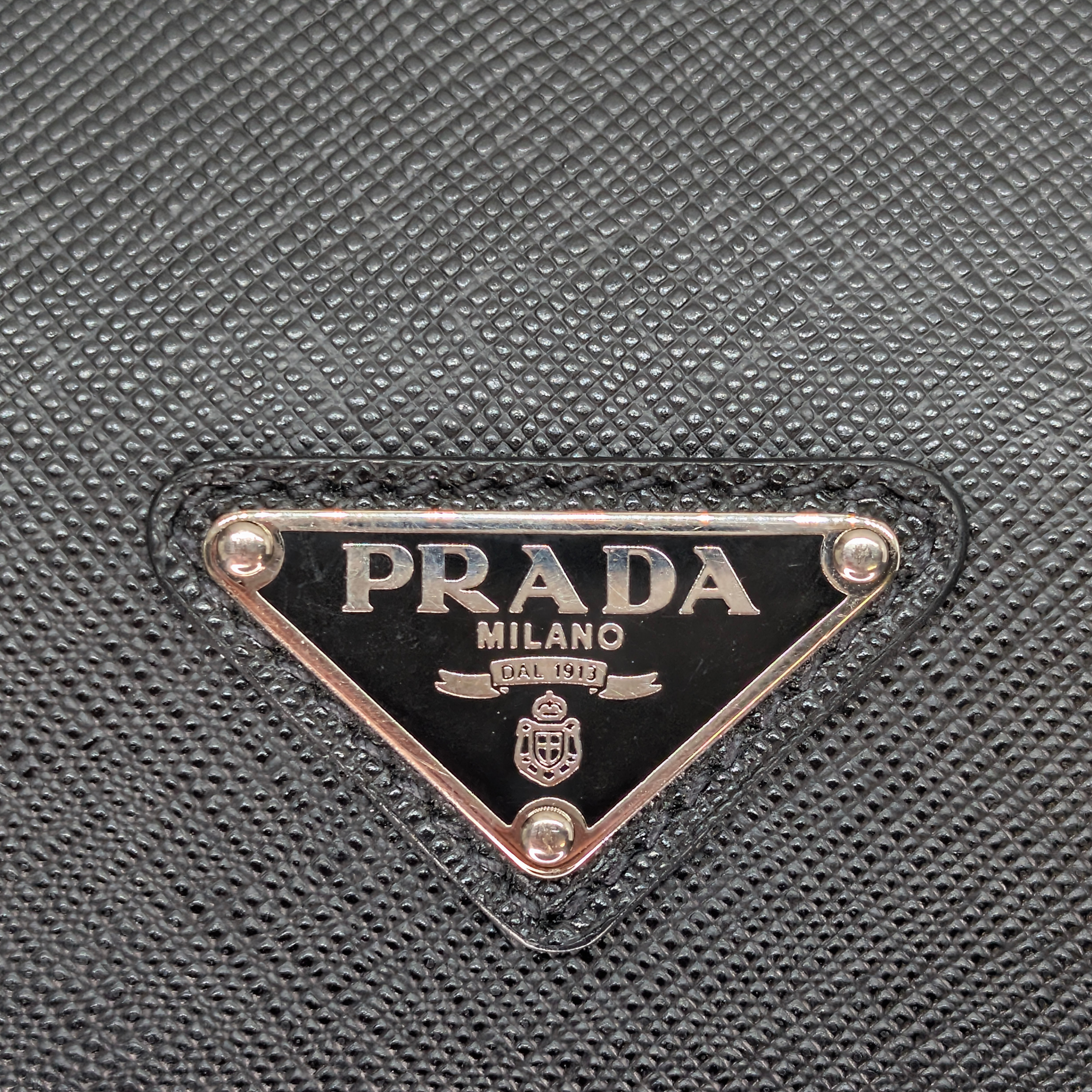 Prada Saffiano Leather Travel Briefcase Bag Black