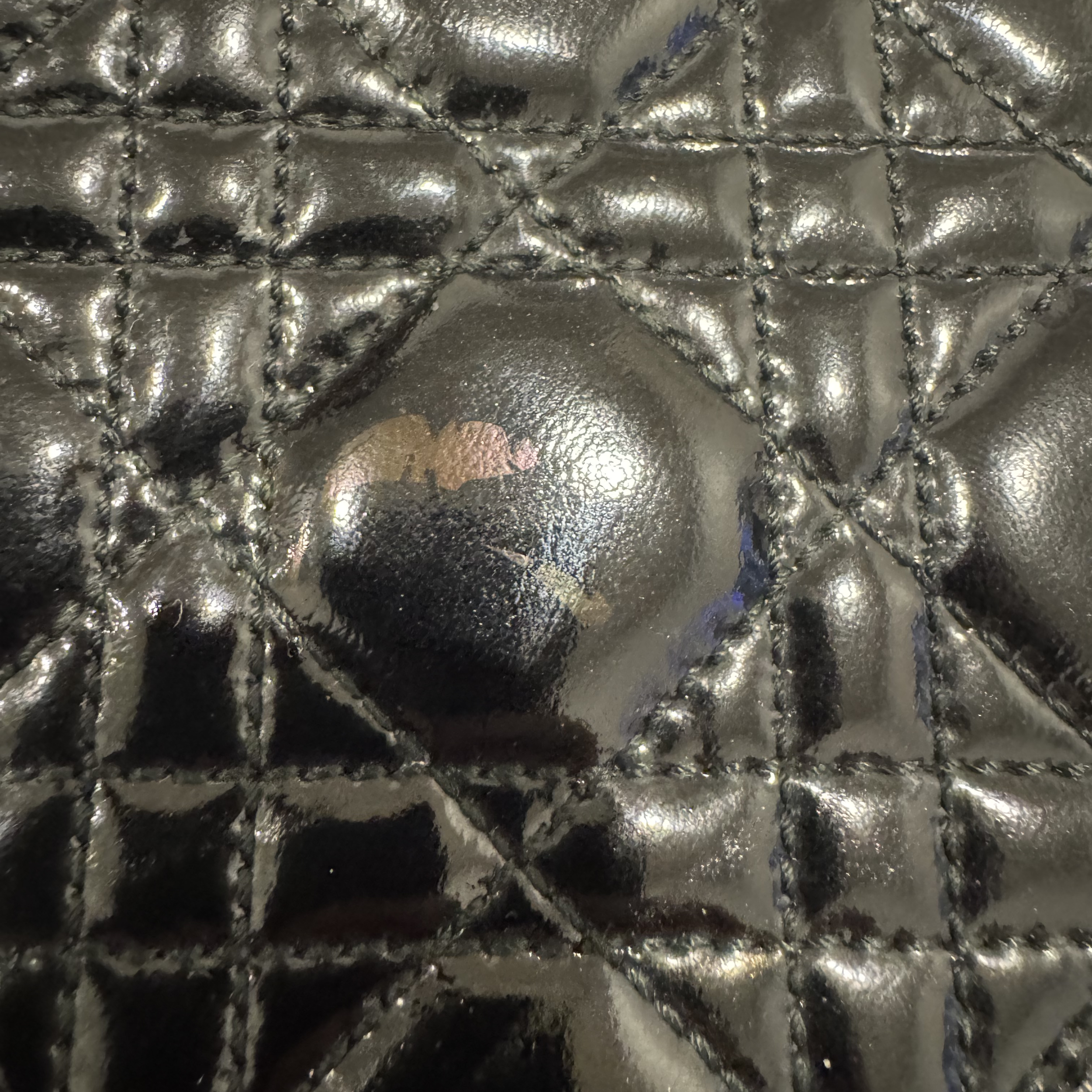 Dior Patent Leather Clutch on Chain Black
