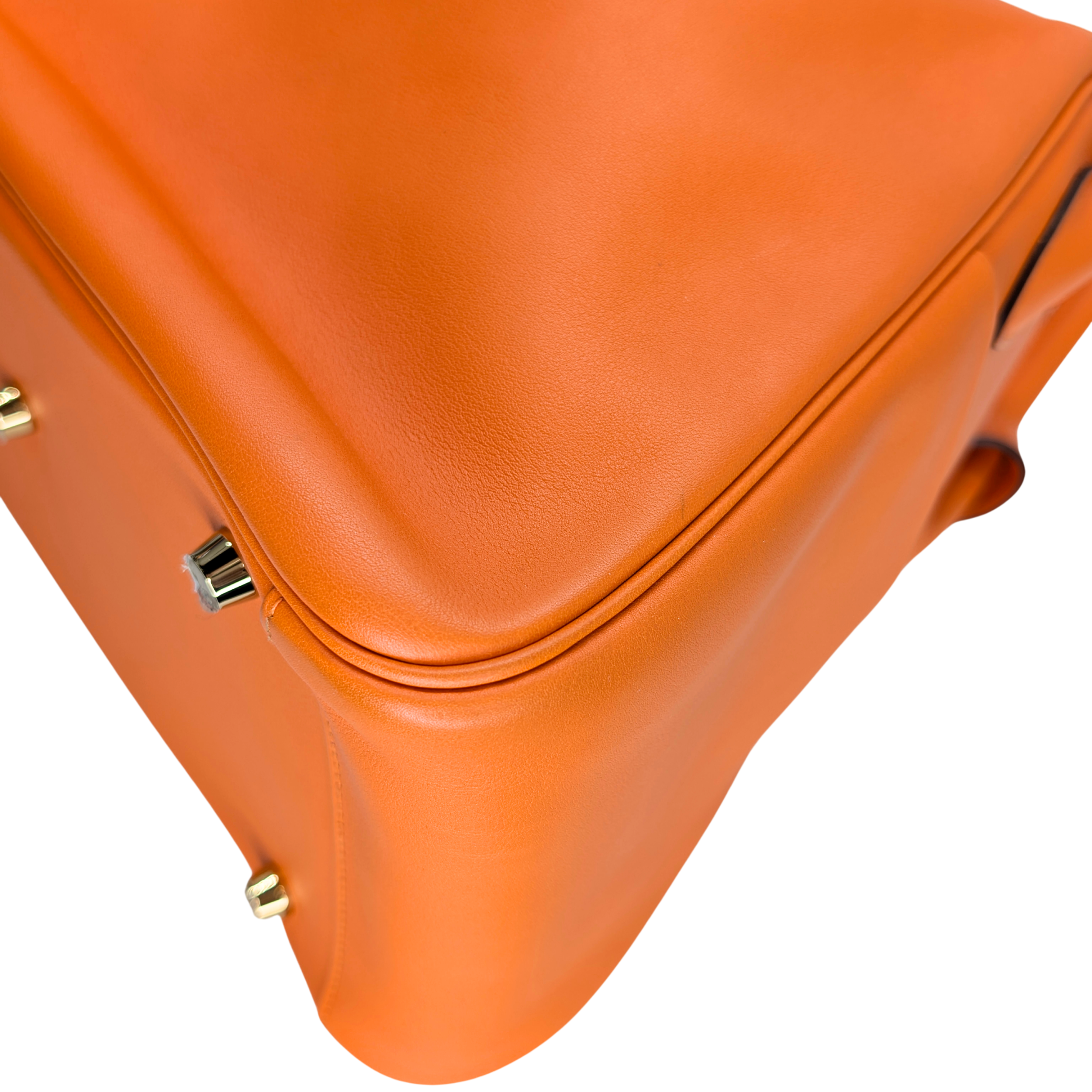 Hermes Lindy 30 جلد سويفت برتقالي أجهزة ذهبية X ختم