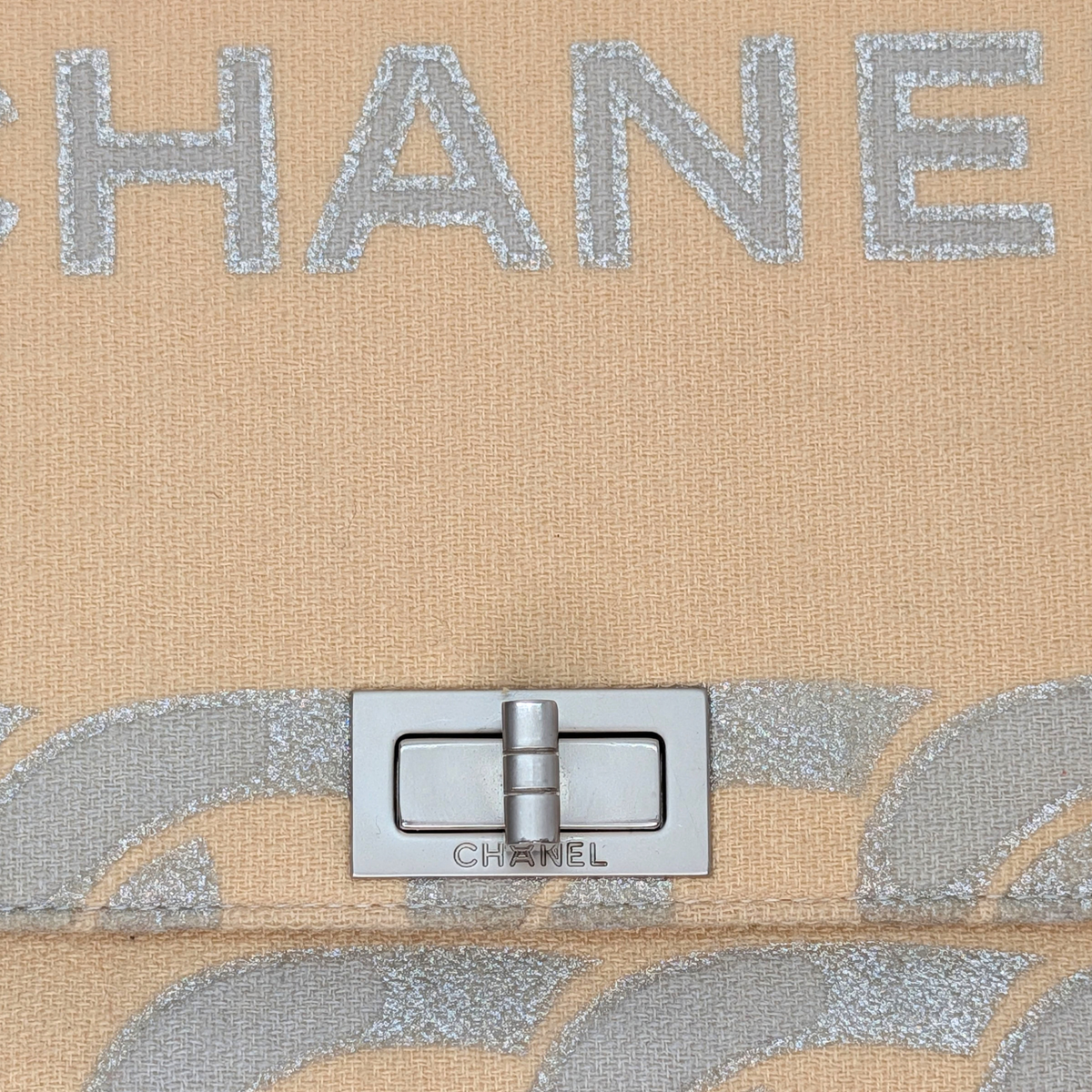 Chanel Vintage Canvas Crossbody Bag Beige