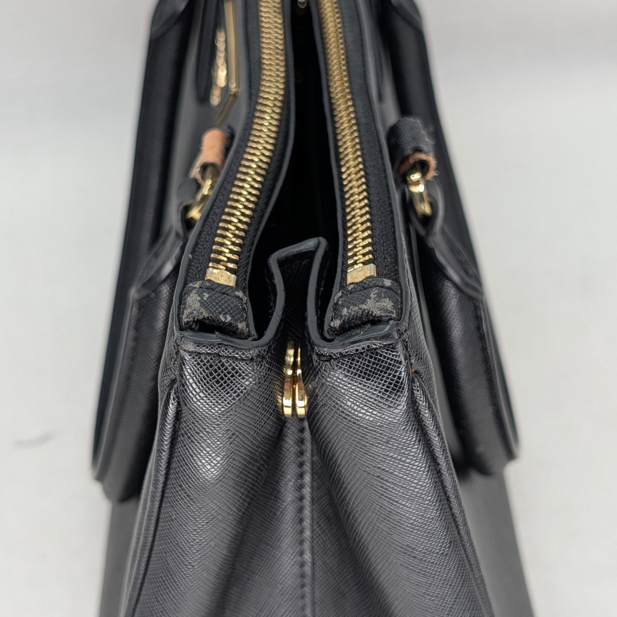 Prada Saffiano Galleria Double Zip Black