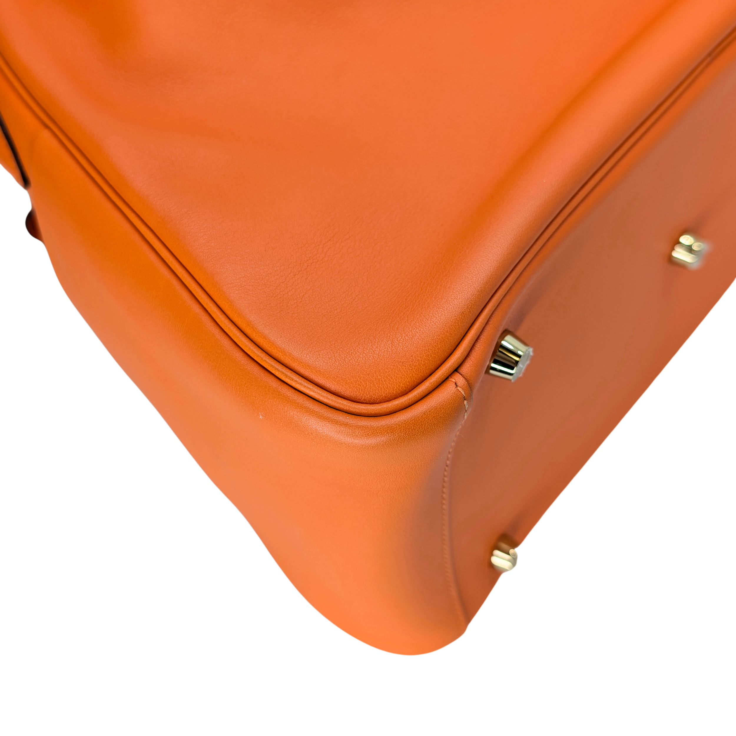 Hermes Lindy 30 جلد سويفت برتقالي أجهزة ذهبية X ختم