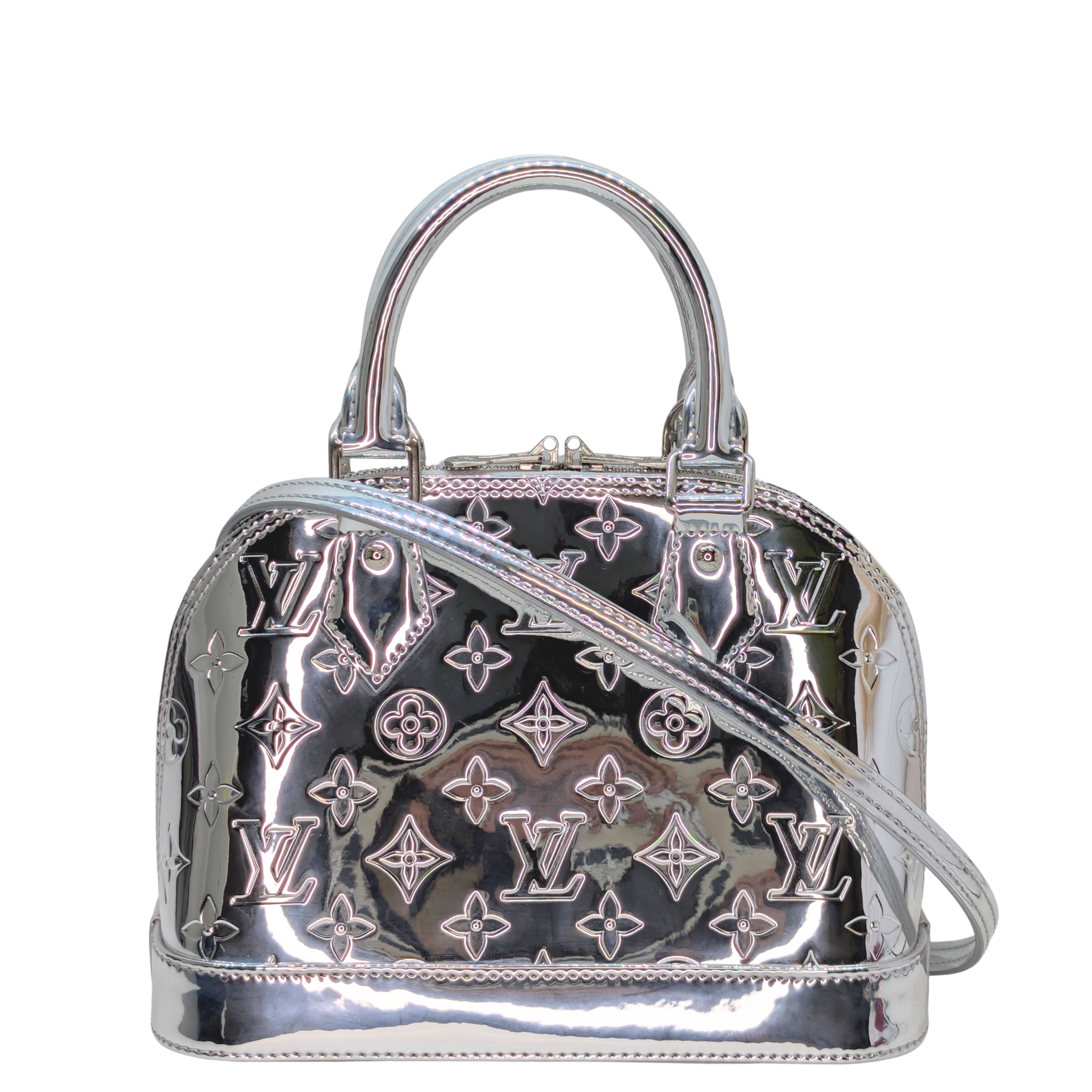 Louis Vuitton Monogram Miroir Alma BB Silver Ski Collection
