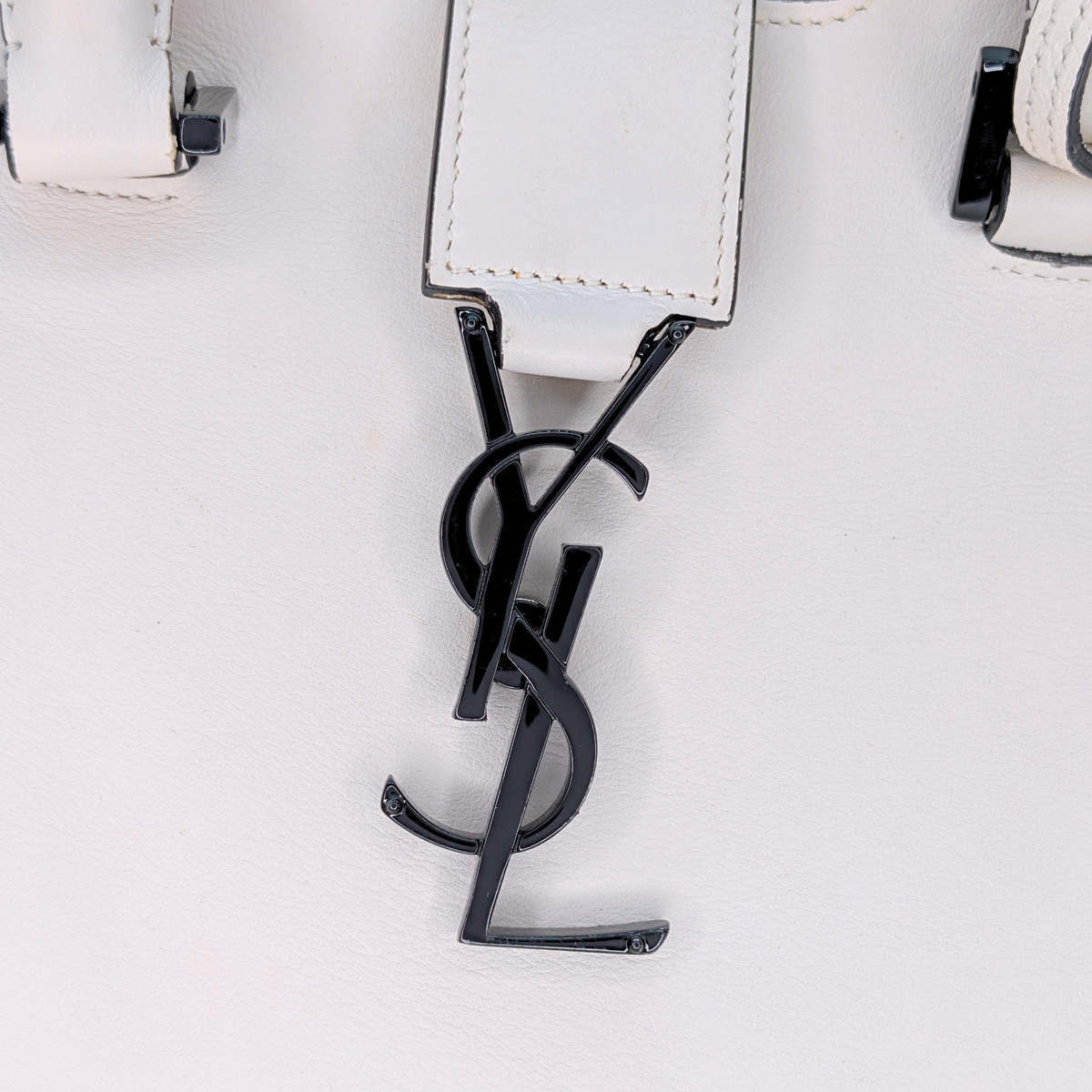 Saint Laurent Monogram Cabas Leather White