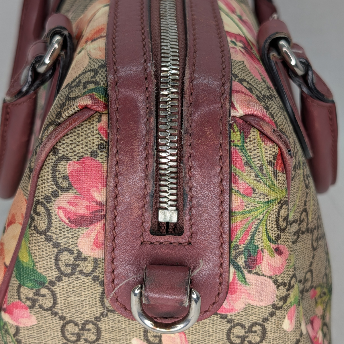 Gucci GG Supreme Blooms Boston Bag