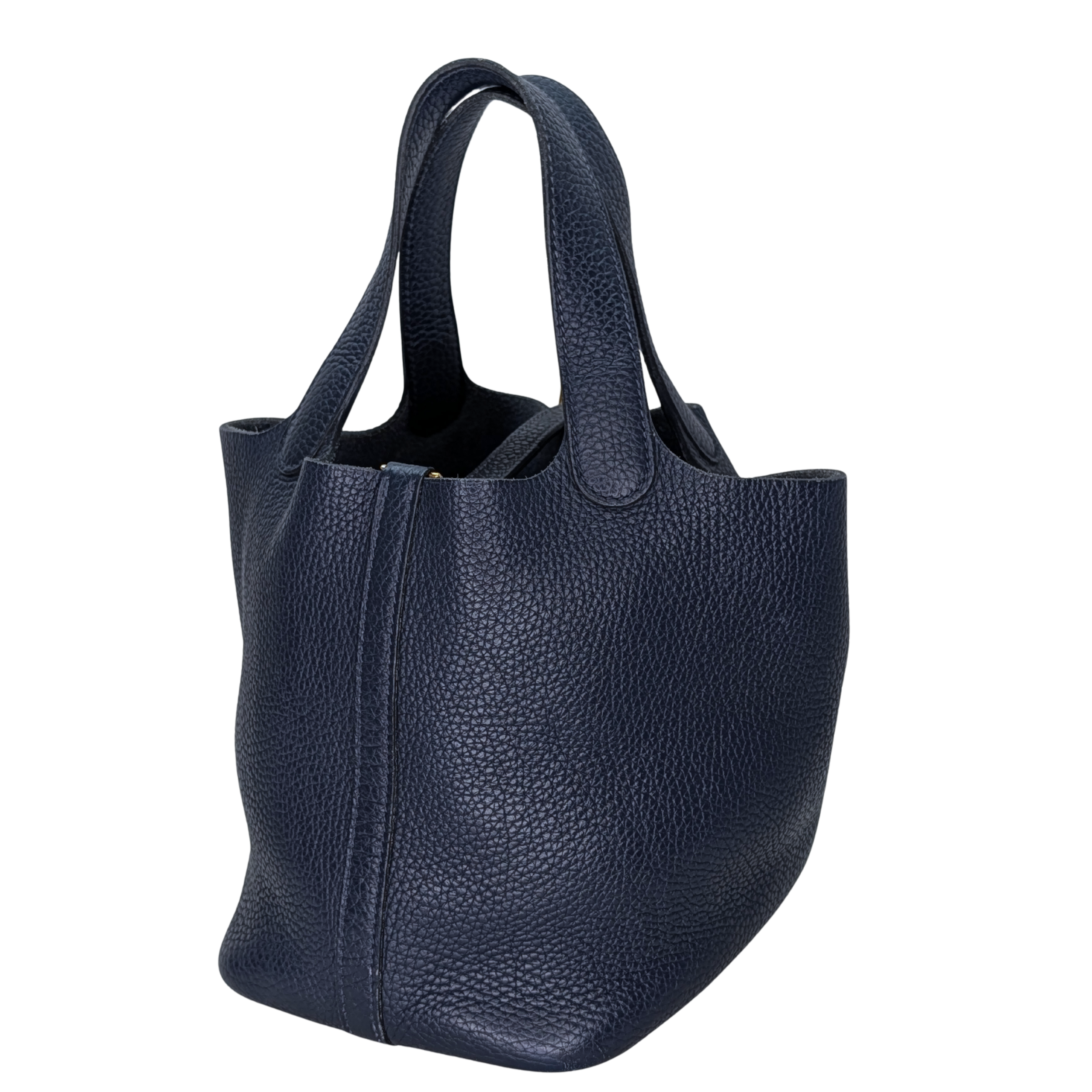 Hermes Picotin 18 Clemence Dark Blue GHW Stamp B