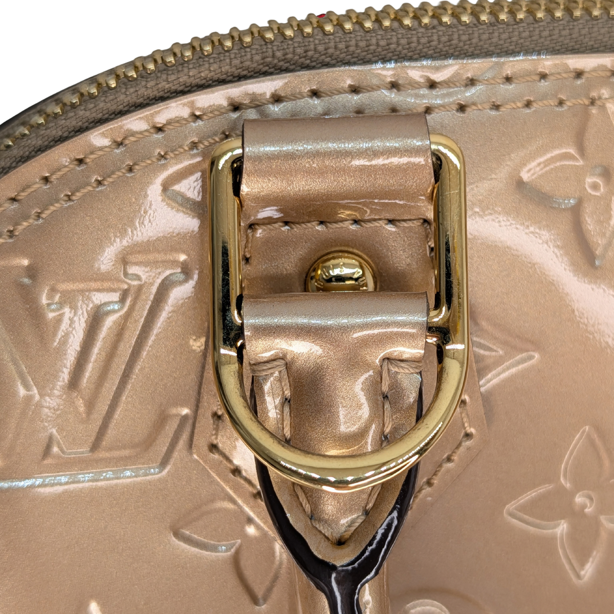 Louis Vuitton Alma BB Monogram Vernis Mordore Metallic Gold