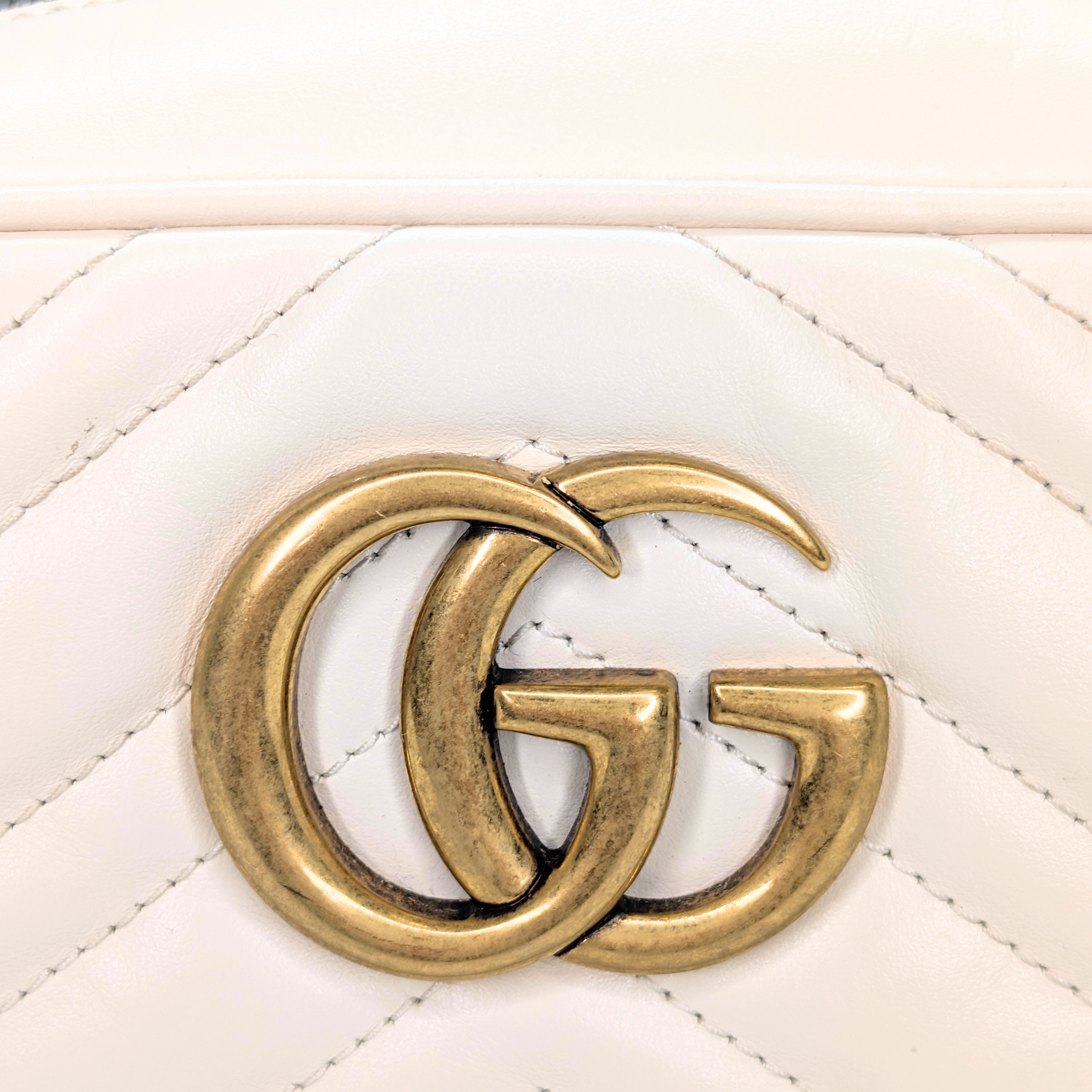 Gucci GG Marmont Small Camera Shoulder Bag White