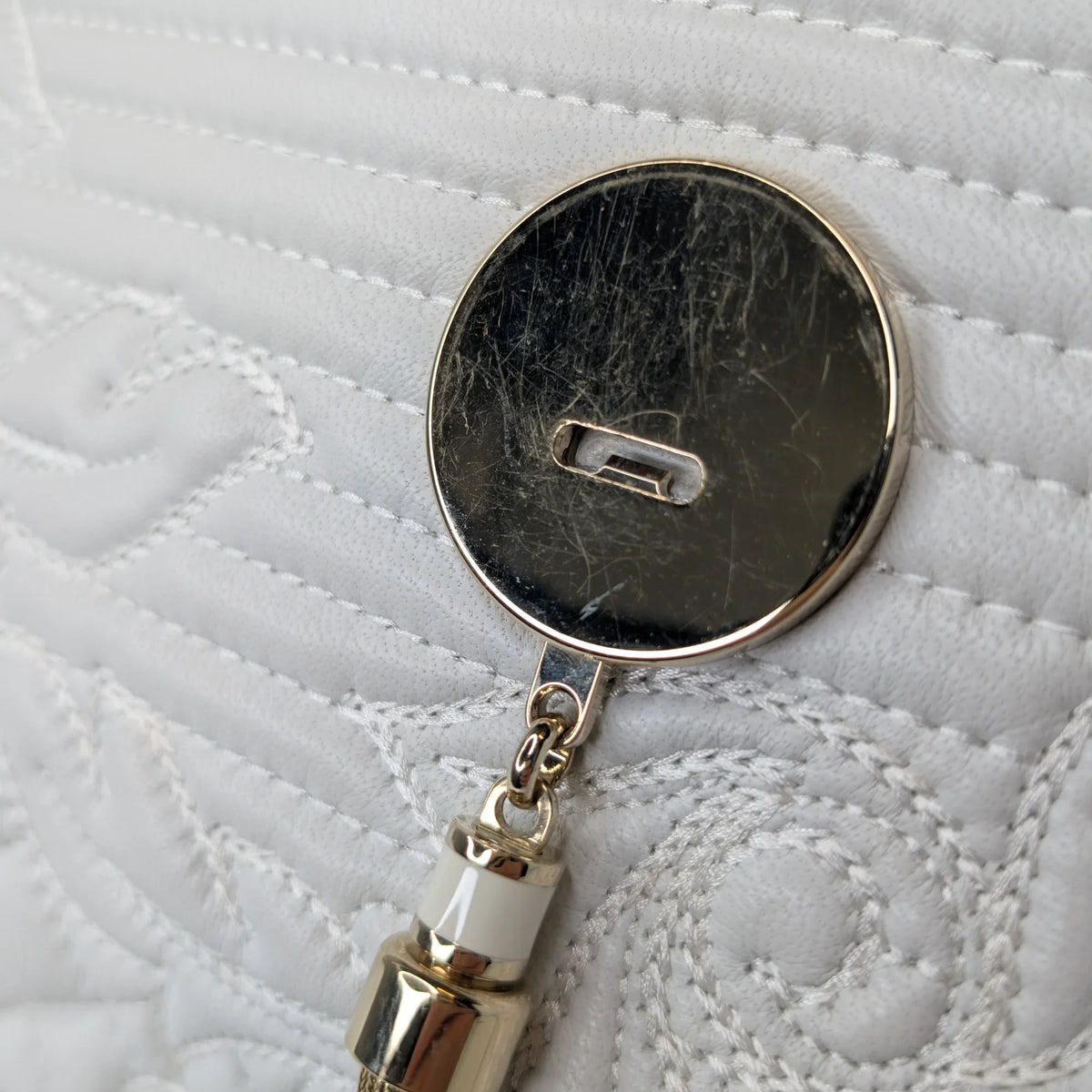 Versace Vanitas Barocco Handbag White - Lost Designer