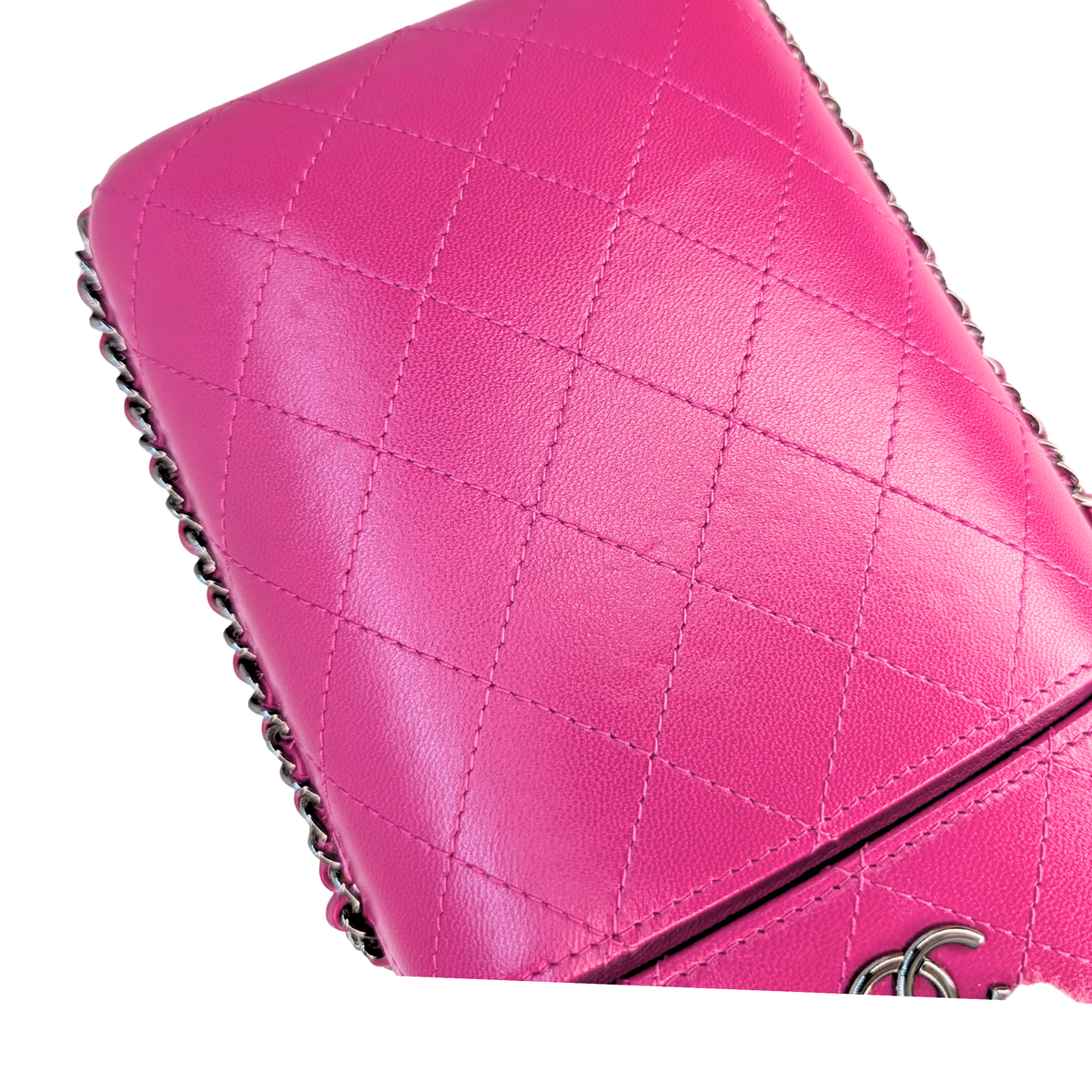Chanel Lambskin Quilted Chain Around Phone Holder