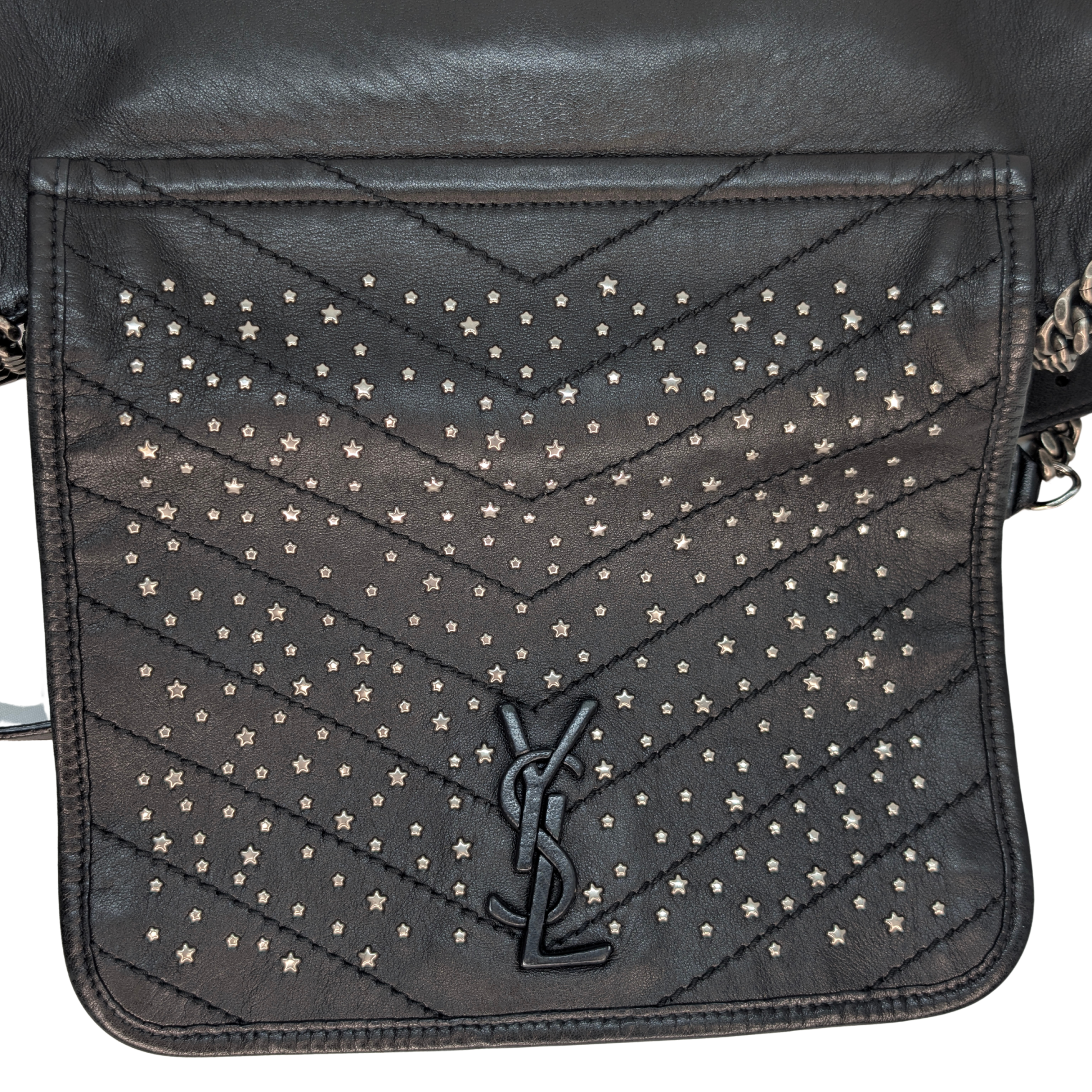 Saint Laurent Niki Stardust studded Bag Black