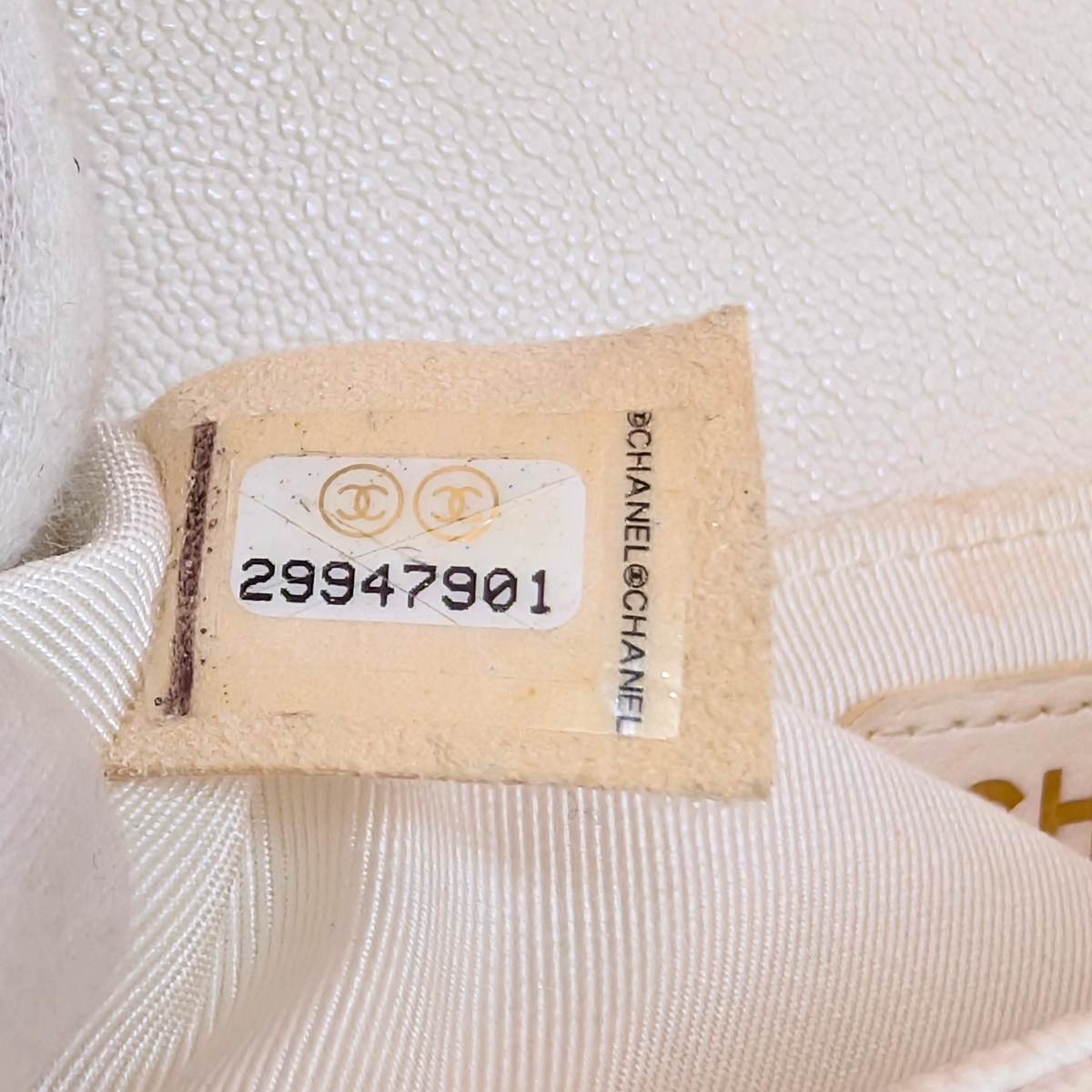 Chanel Caviar Chevron Quilted New Medium Boy Flap White