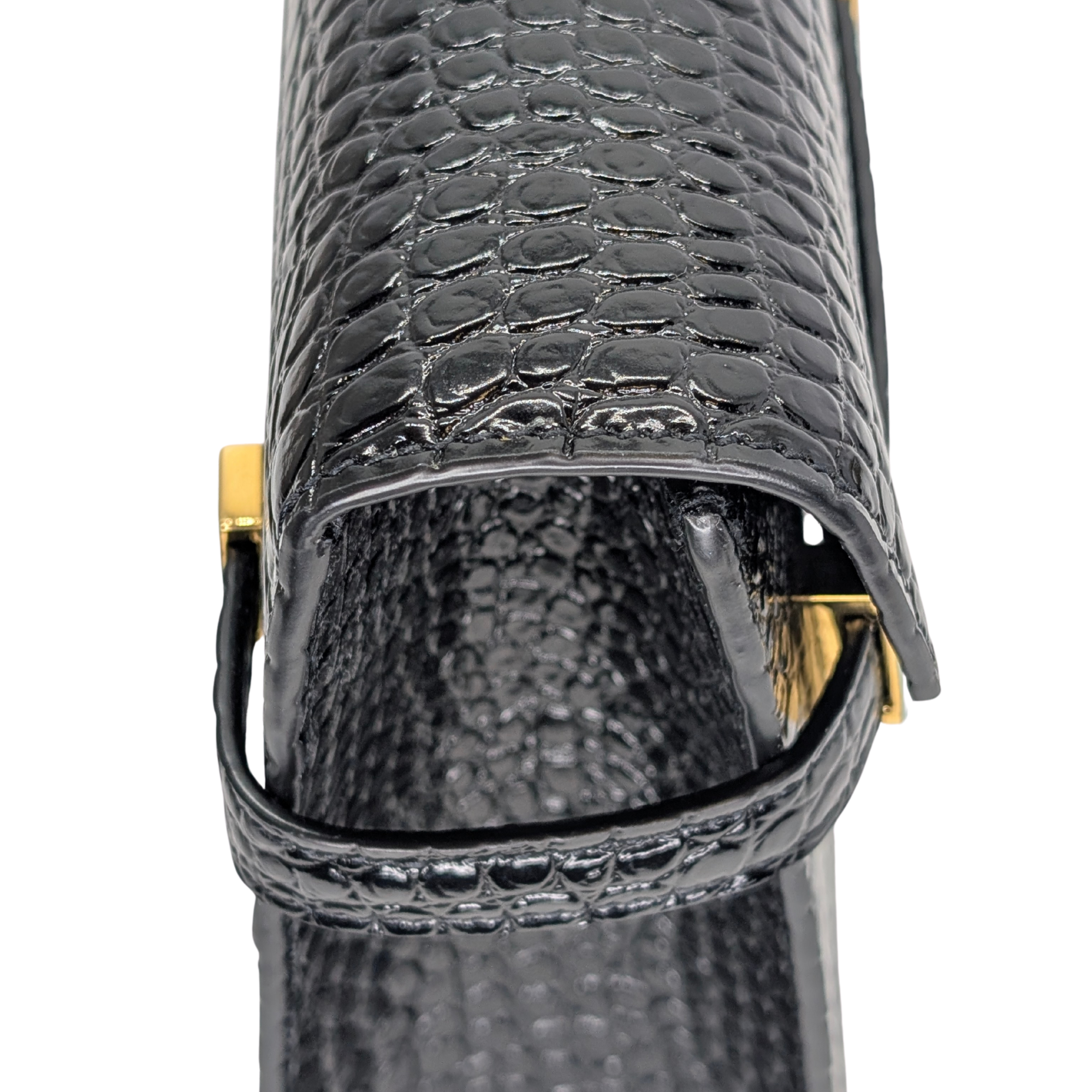 Saint Laurent Manhattan Medium Crocodile Embossed Shoulder Bag