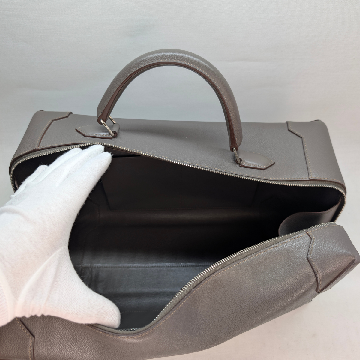 Hermès Maxibox 36 Bag Etain Evercolor Grey □R Stamp
