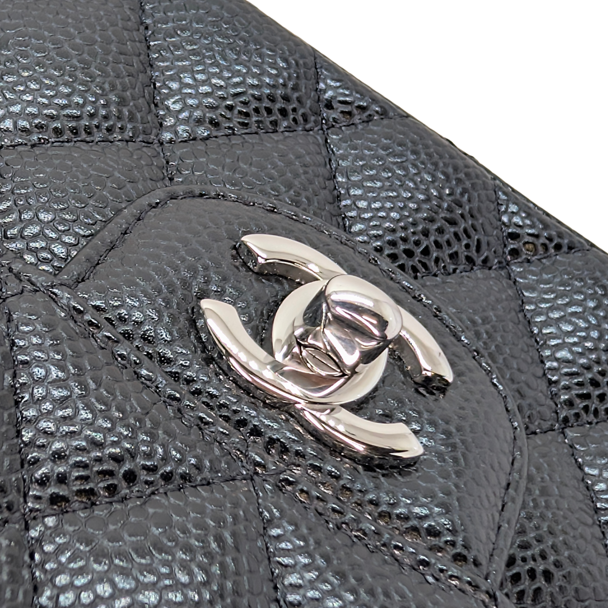 Chanel Classic Double Flap Caviar Black SHW Microchipped