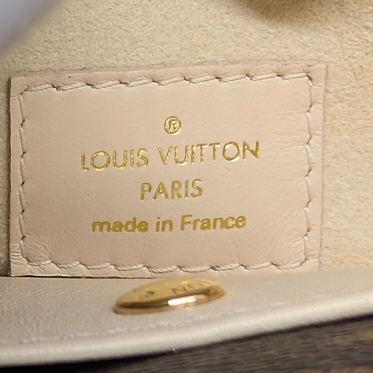 Louis Vuitton Double V Leather Bag Monogram Beige