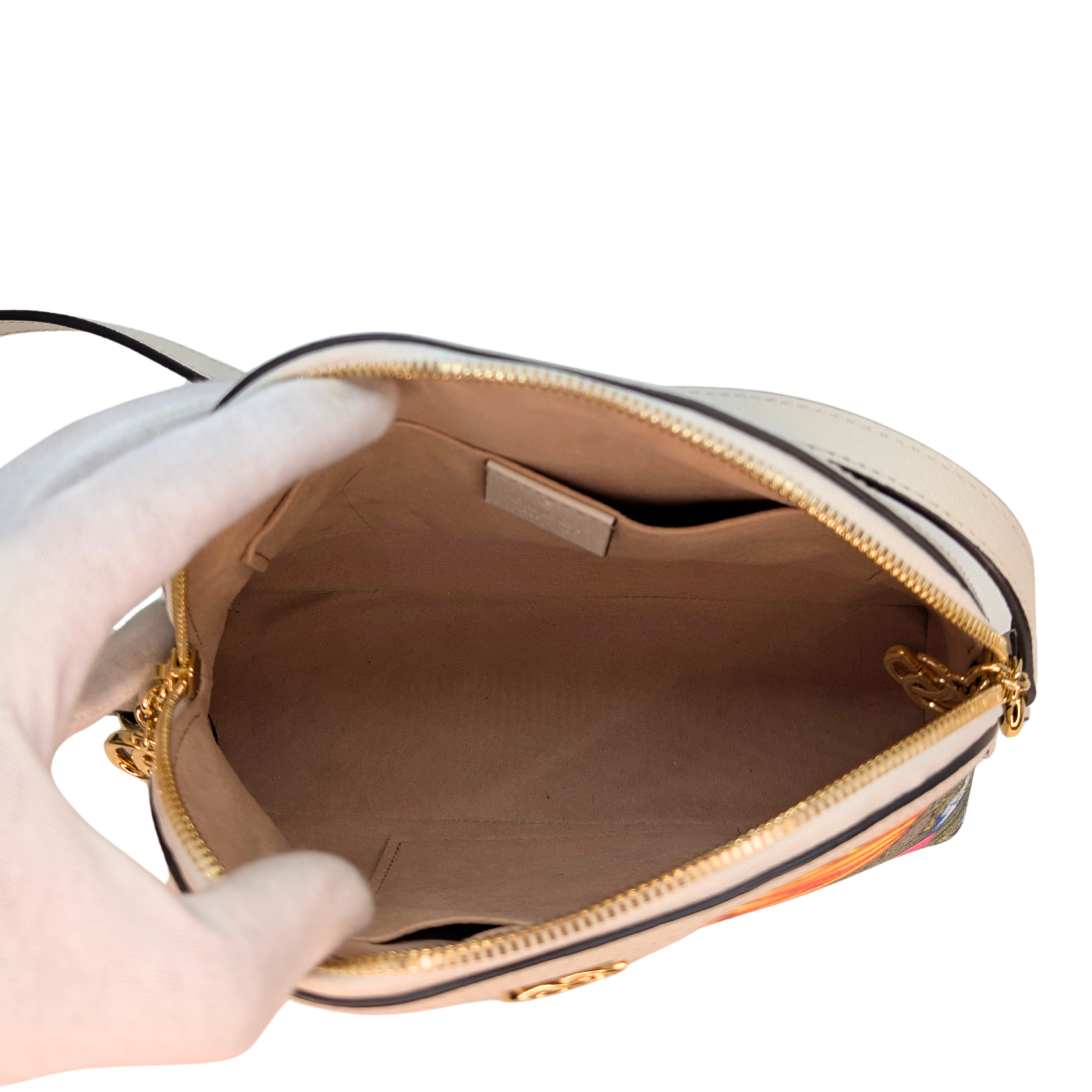 Gucci Small GG Supreme Flora Ophidia Dome Crossbody Bag