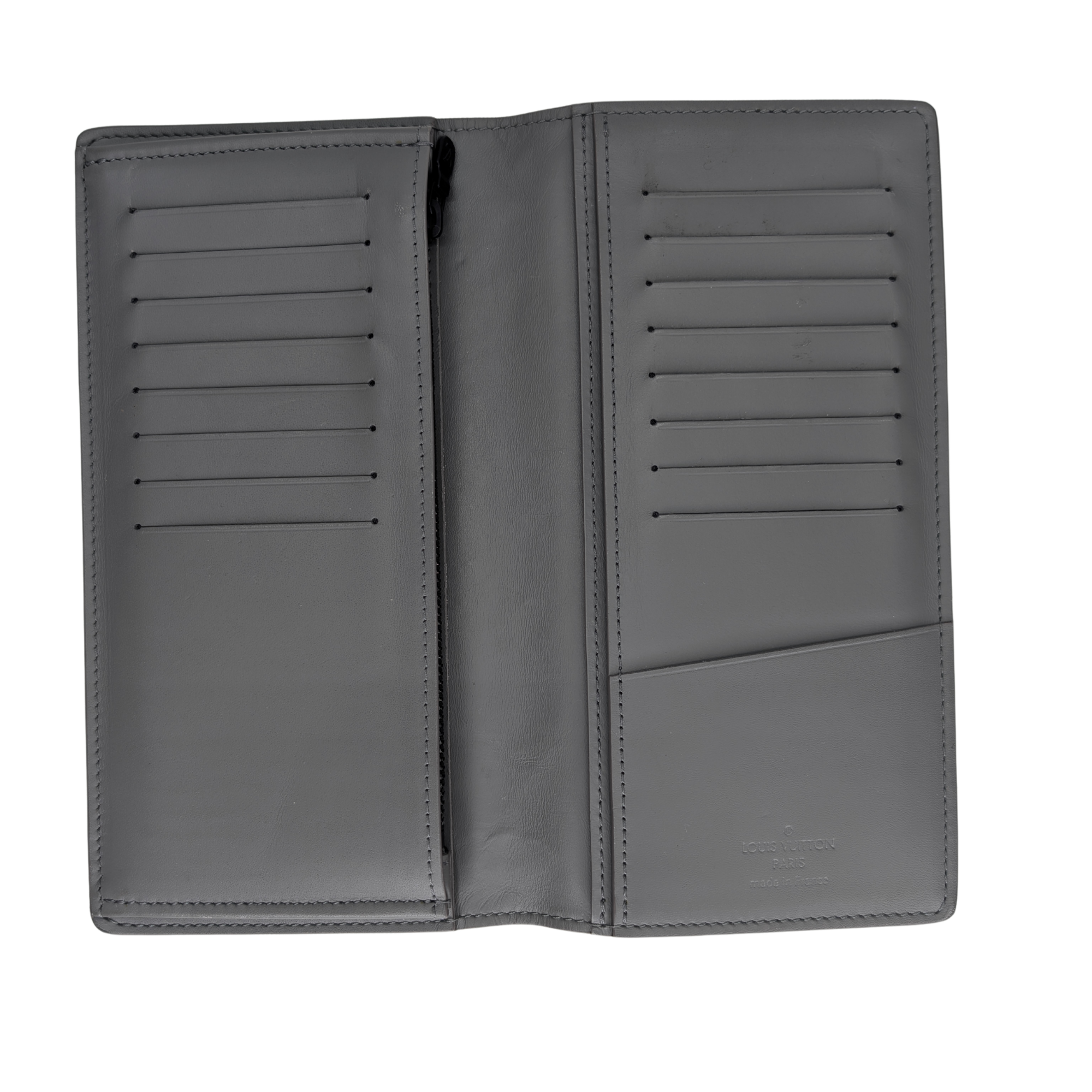 Louis Vuitton Brazza Wallet Shadow Leather Grey