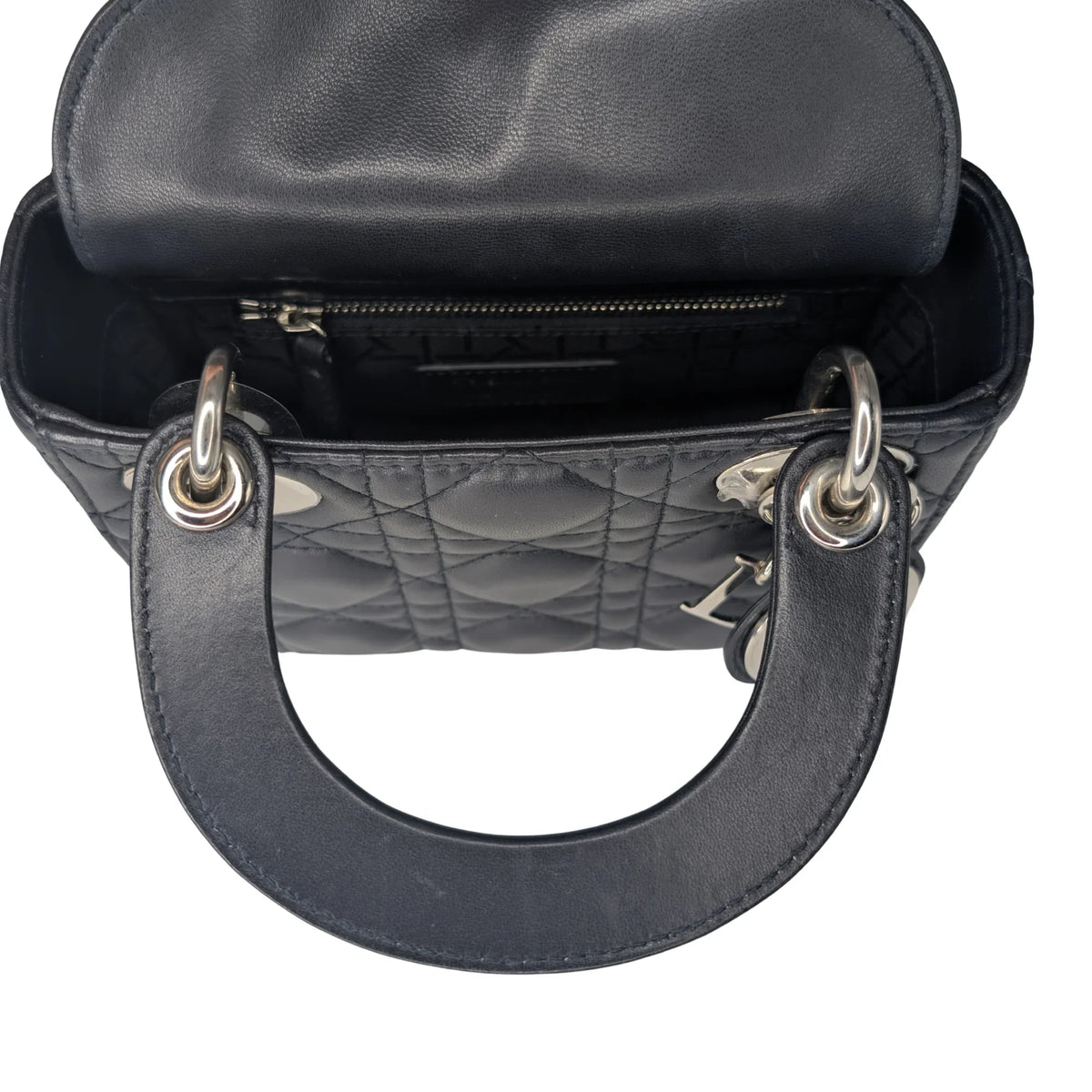 Christian Dior Lady Dior Cannage Mini Handbag Black - Lost Designer