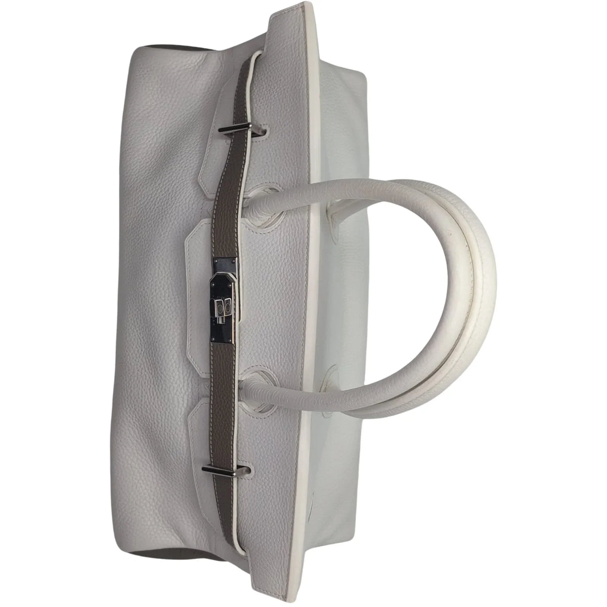 Hermès Birkin Shoulder 42 White Etoupe Clemence Palladium Hardware □J Stamp - Lost Designer