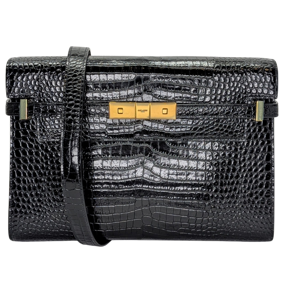 Saint Laurent Manhattan Medium Crocodile Embossed Shoulder Bag