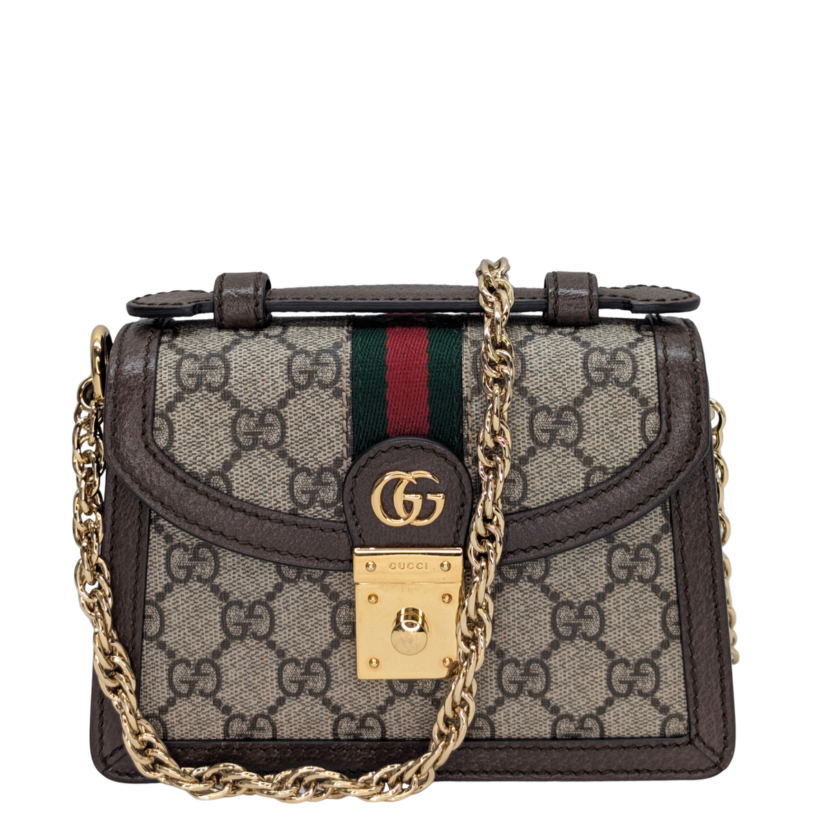Gucci GG Supreme Ophidia Lock Mini Top Handle Shoulder Bag