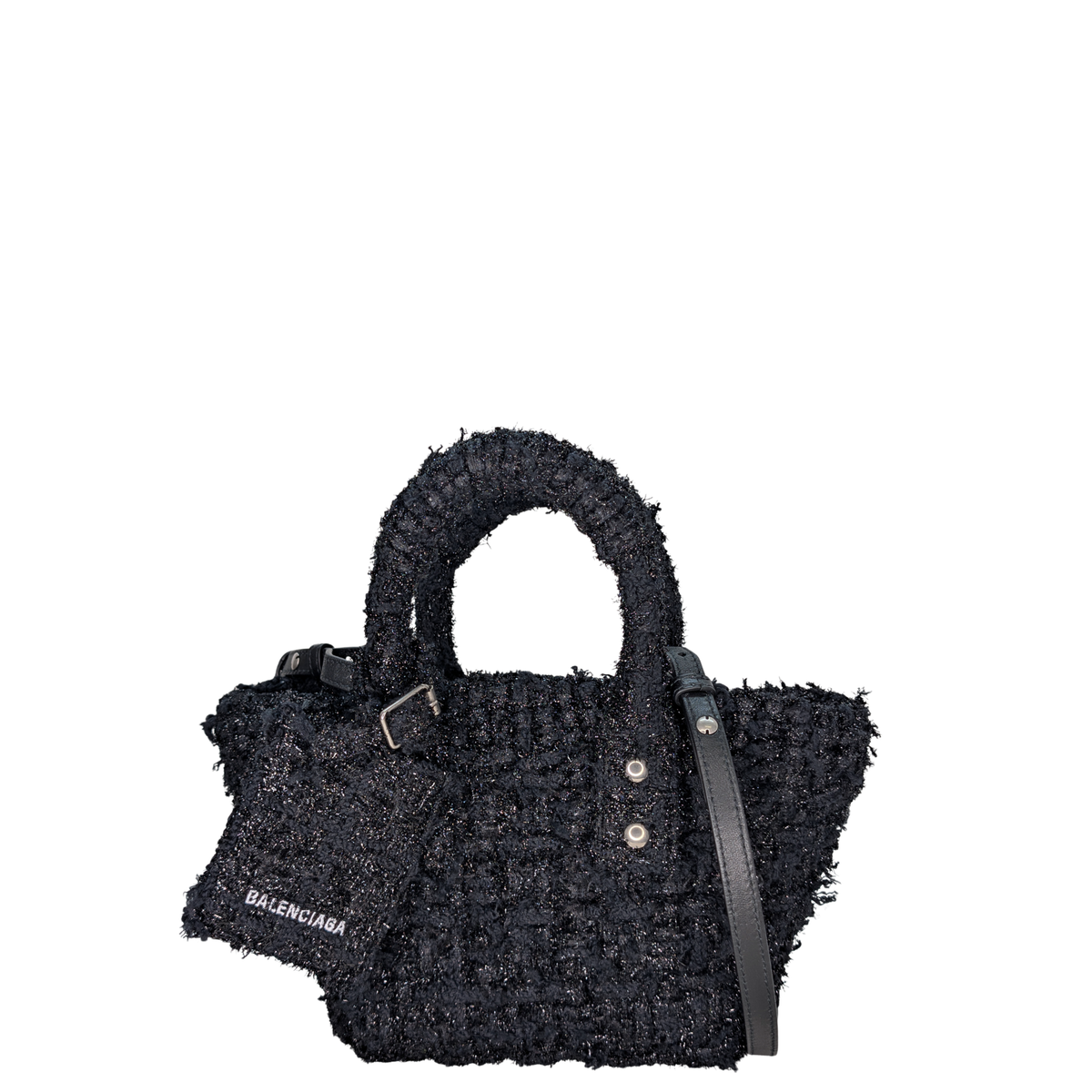Balenciaga XS Basket Tote Tweed Black