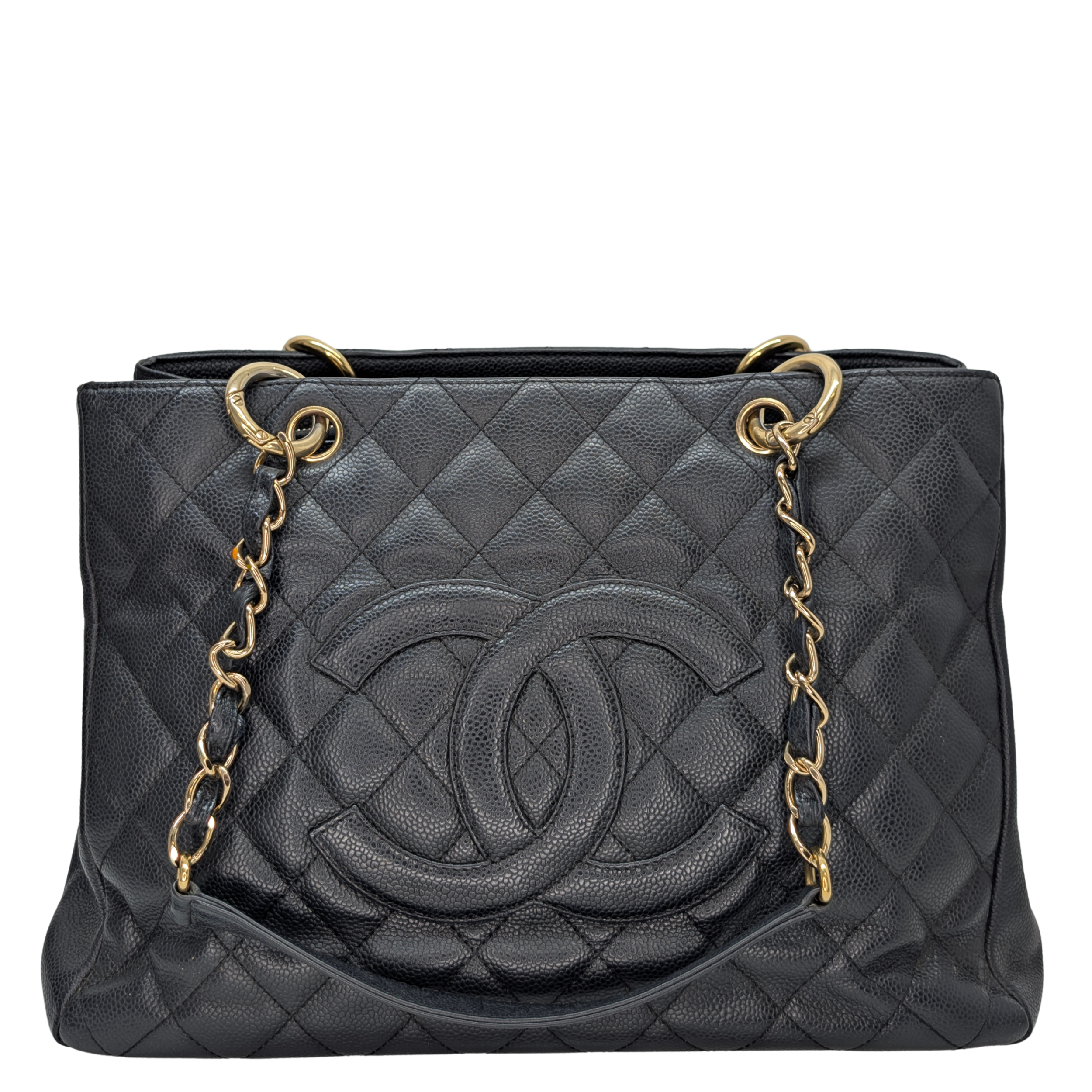 Chanel Quilted Caviar Grand Shopping Tote Black
